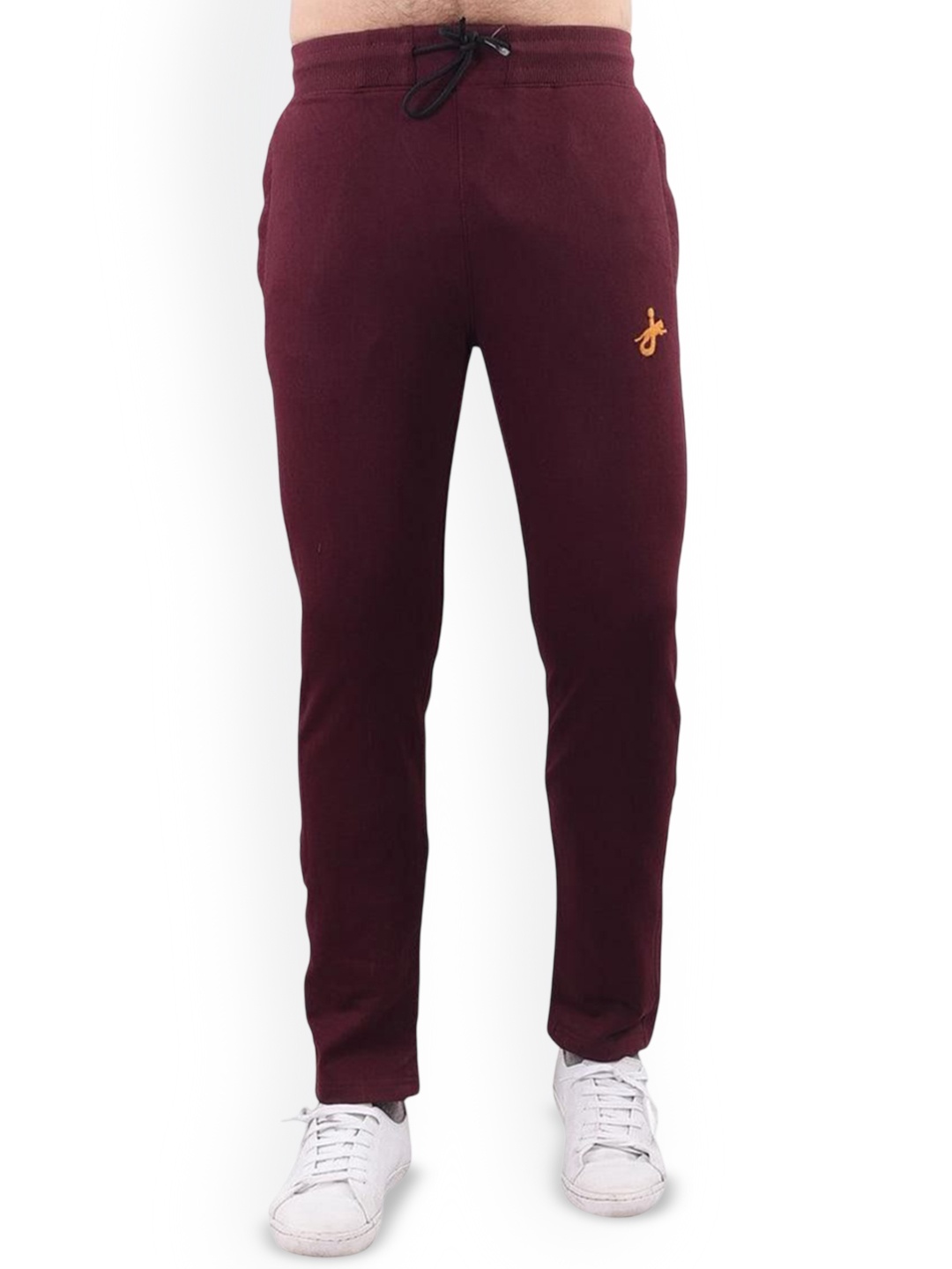 

JAGURO Men Cotton Mid Rise Track Pants, Maroon