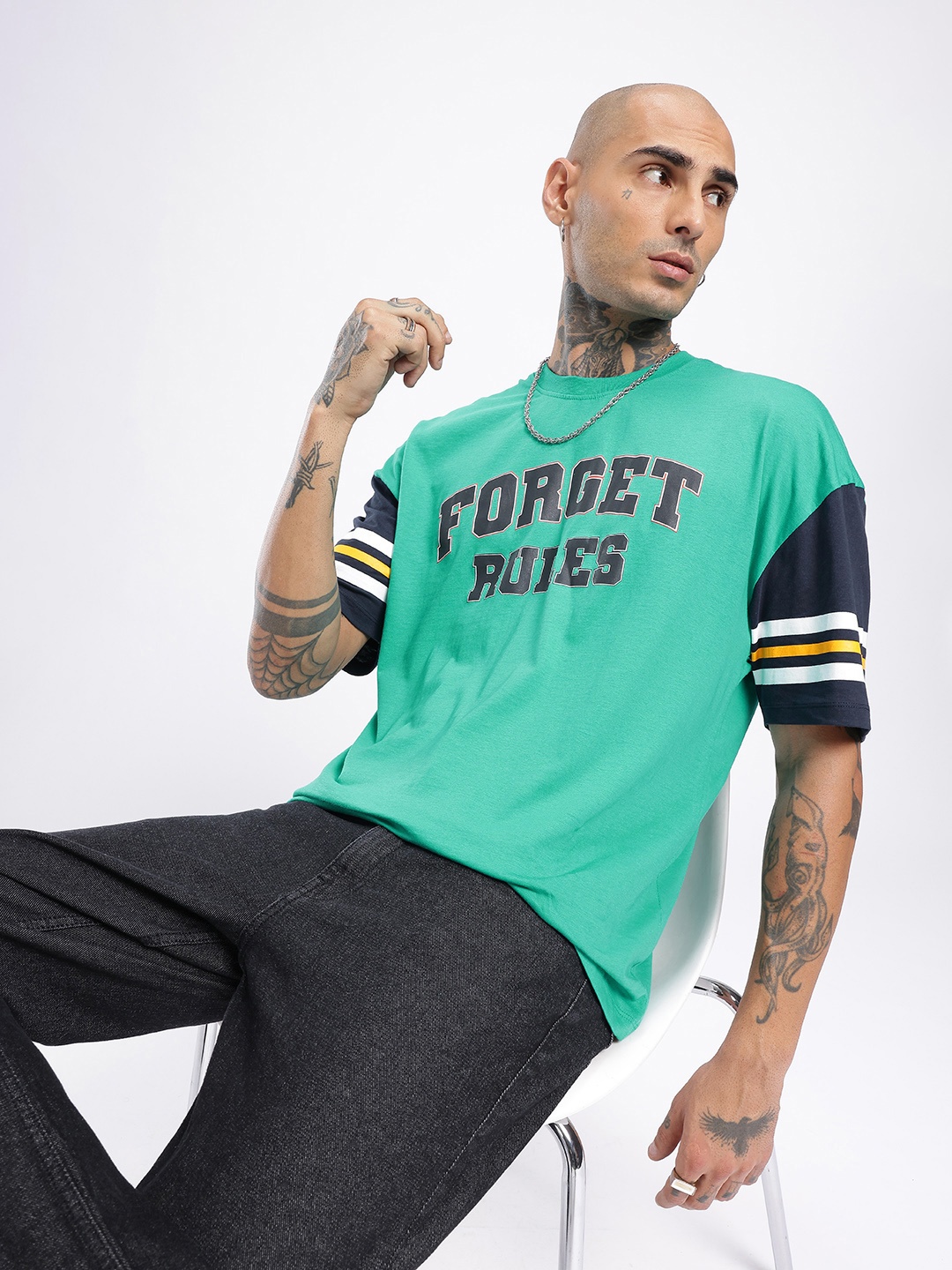 

Kook N Keech Urban Savvy Printed Oversized T-shirt, Green