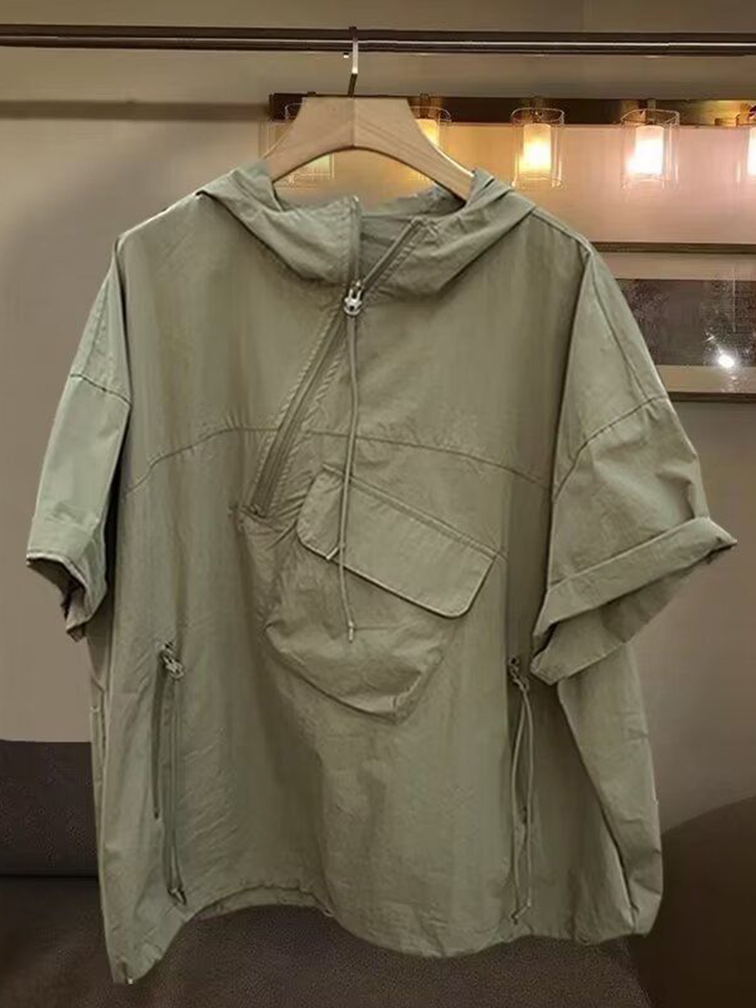 

StyleCast Men Solid Hooded Cotton T-shirt, Olive