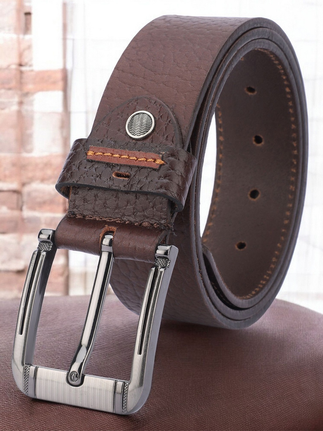 

WROGN Men Leather Formal Belt, Brown