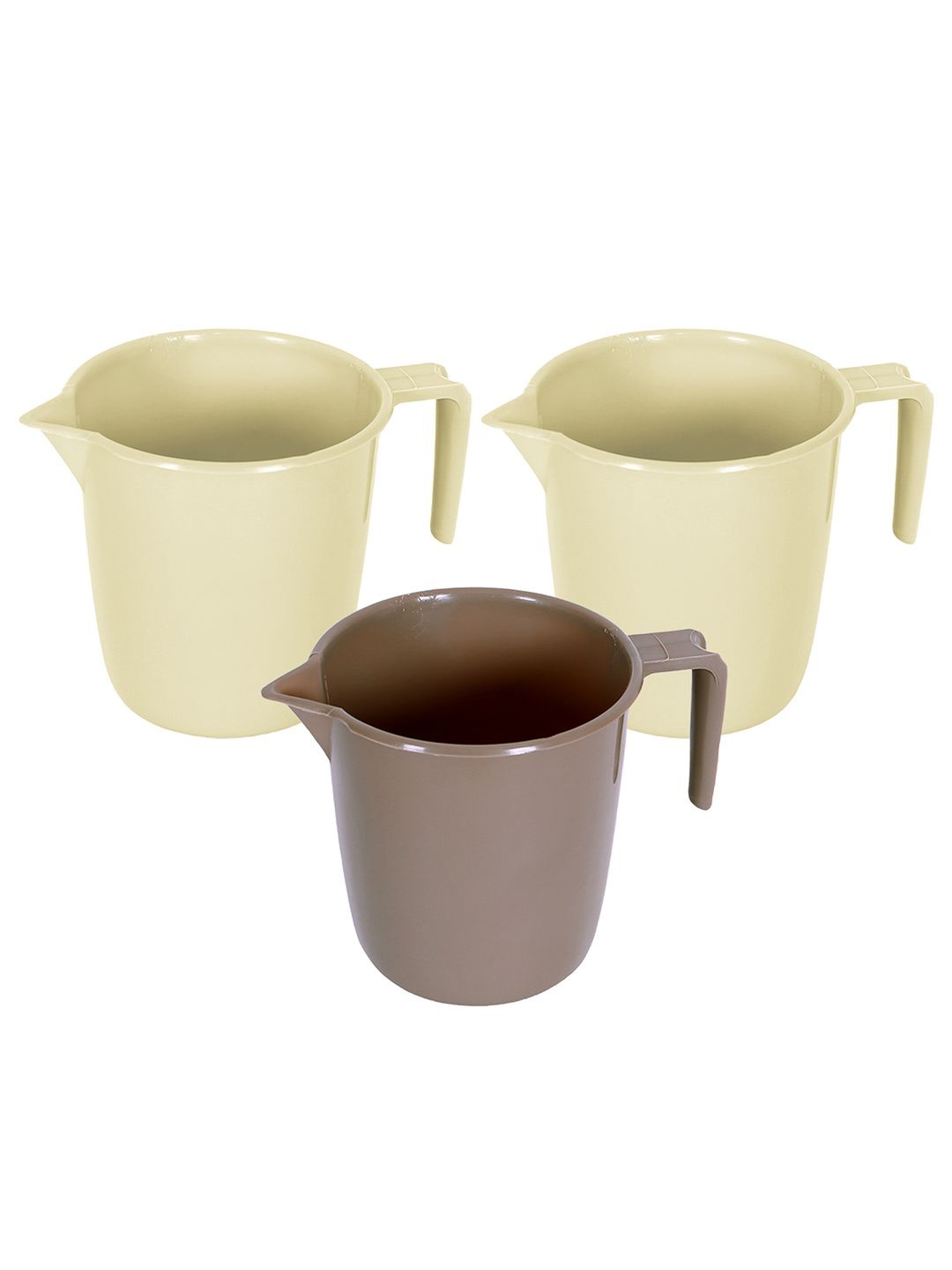 

Kuber Industries Beige & Brown 3 Pieces Bath Mugs 1L Each