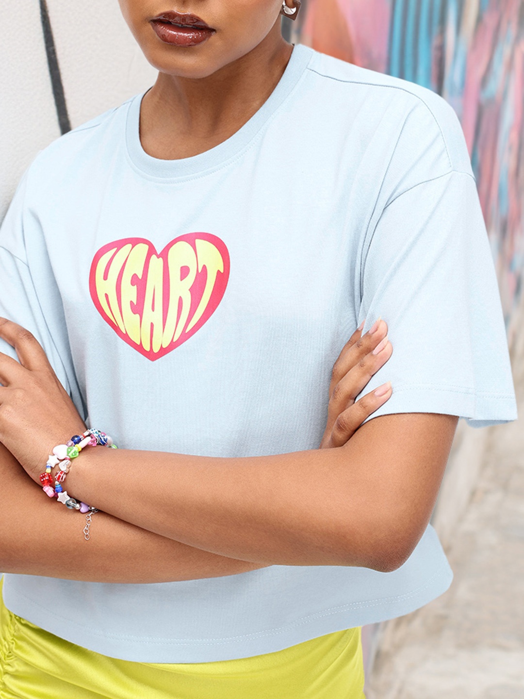 

DressBerry You Are Loved Printed Boxy T-shirt, Blue