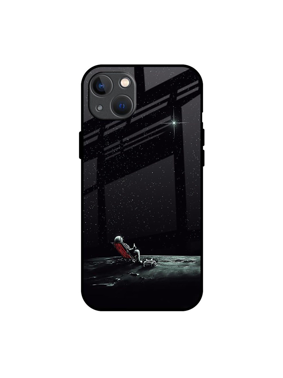

QRIOH Quirky Printed iPhone 13 Mini Back Case Mobile Accessories, Black