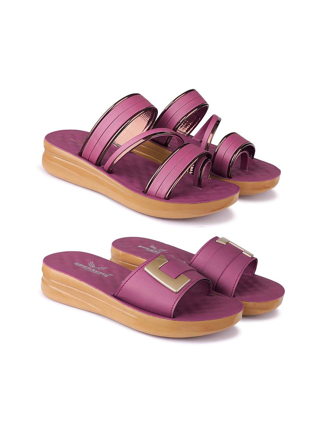 

BERSACHE Women Open Toe Flats, Purple