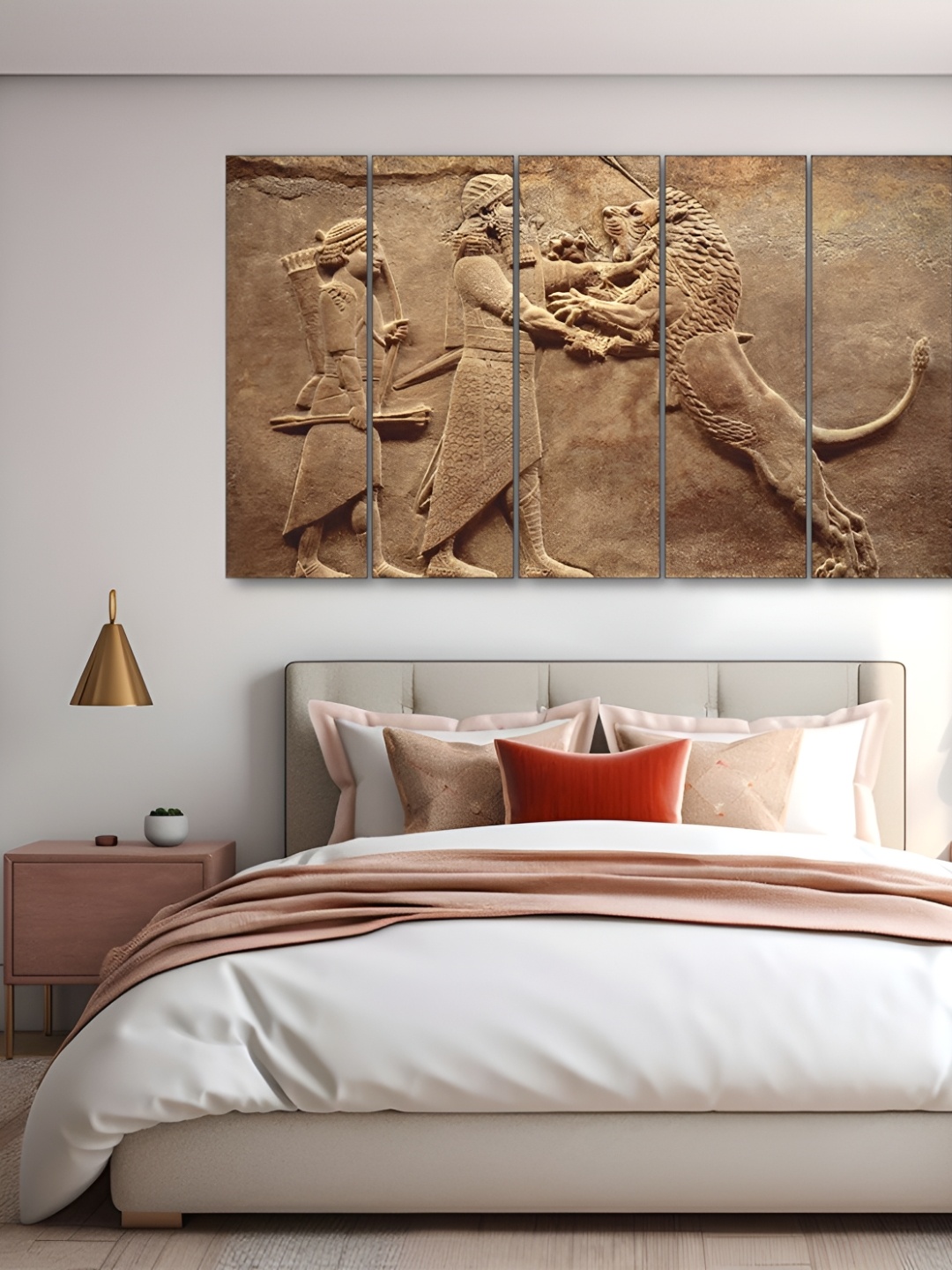 

The Castle Decor Brown 5 Piece Wood Other Wall Paintings