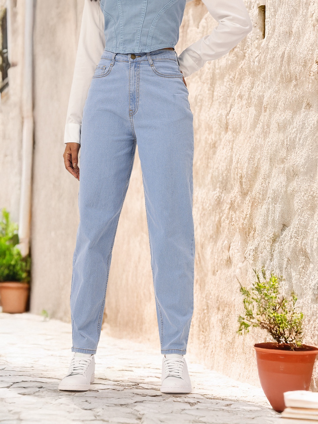 

DressBerry Women Modern Street Cool Baggy Fit Jeans, Blue