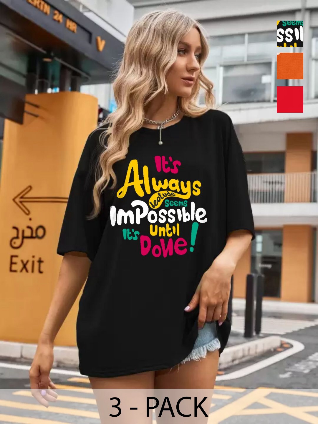 

Leotude Women 3 Printed T-shirt, Multi