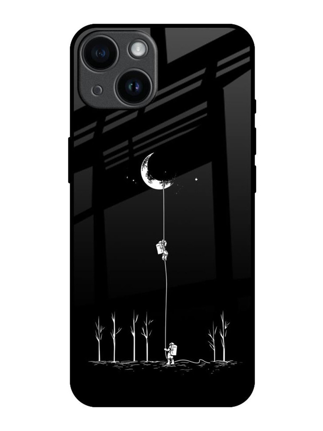 

QRIOH Quirky Printed iPhone 14 Back Case Mobile Accessories, Black