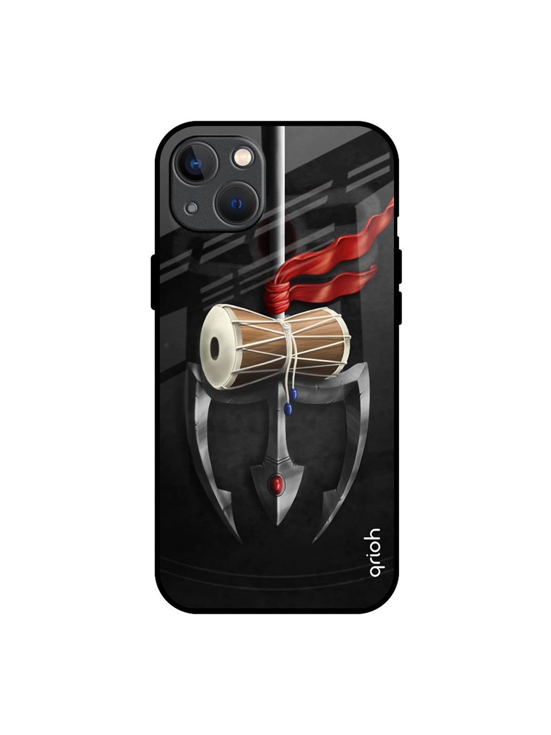 

QRIOH Quirky Printed iPhone 13 Mini Back Case Mobile Accessories, Black