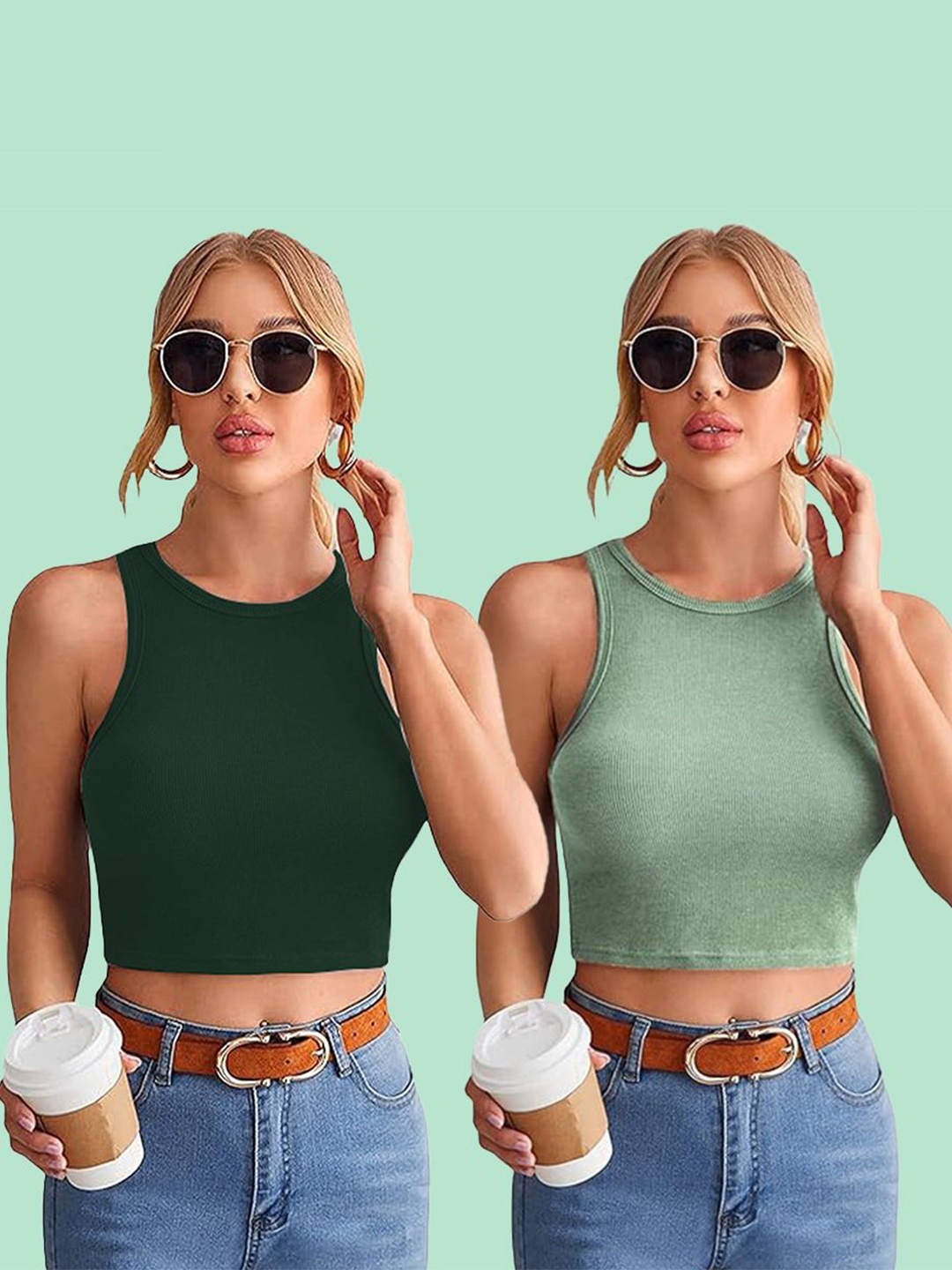 

Mast & Harbour Cotton Crop Top, Multi