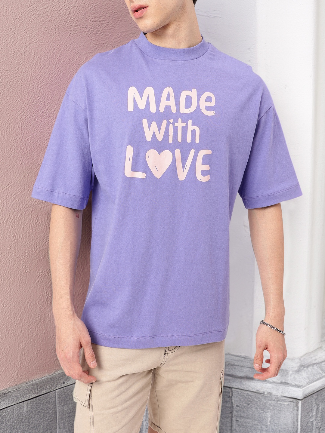 

Kook N Keech Getaway Cation Typography Printed Oversized T-shirt, Violet