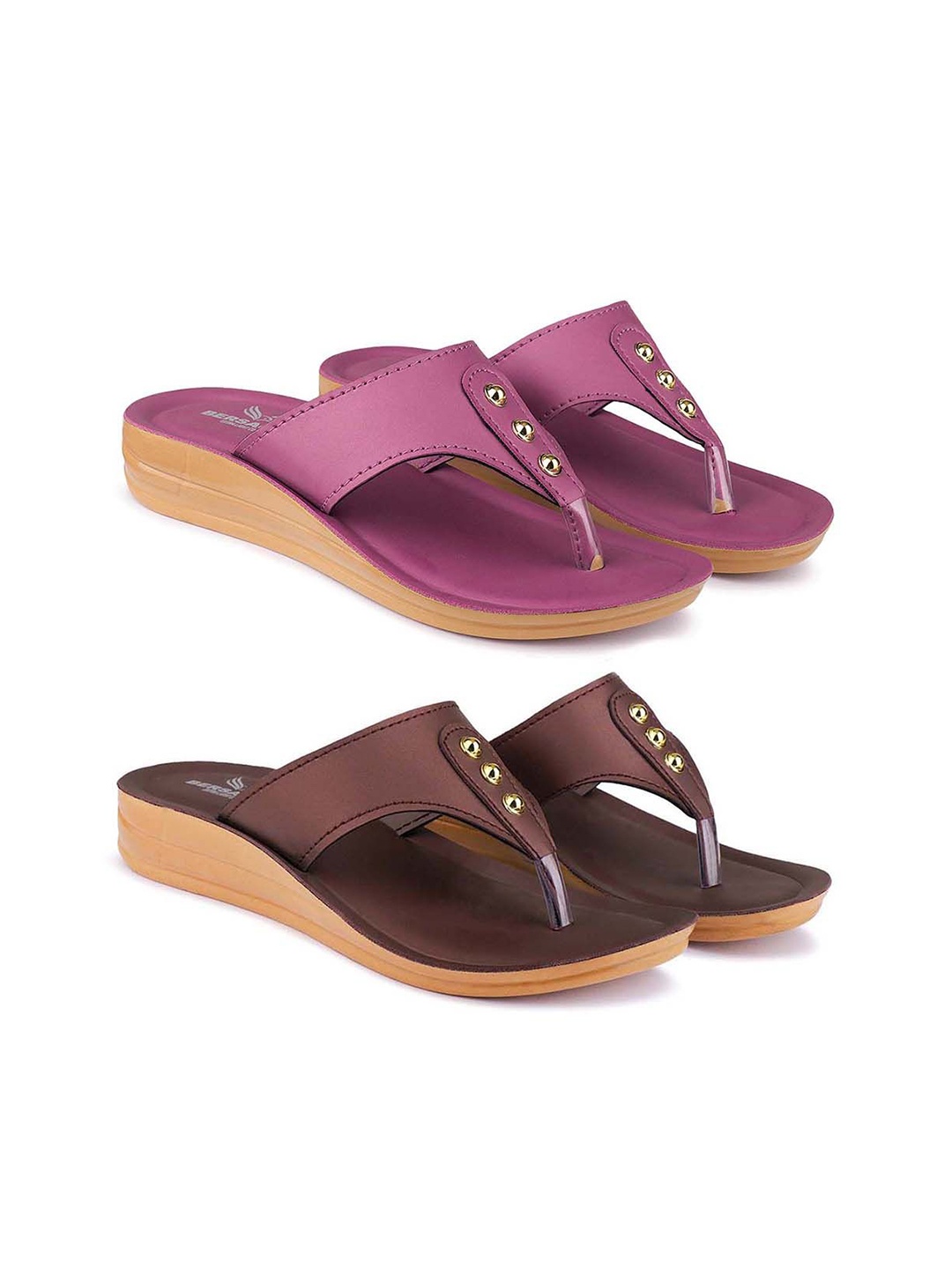 

BERSACHE Women Open Toe Flats, Purple
