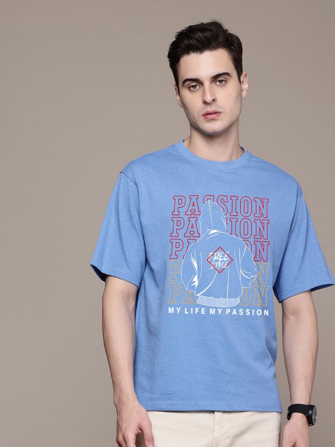 

Moda Rapido Men Printed Pockets T-shirt, Blue