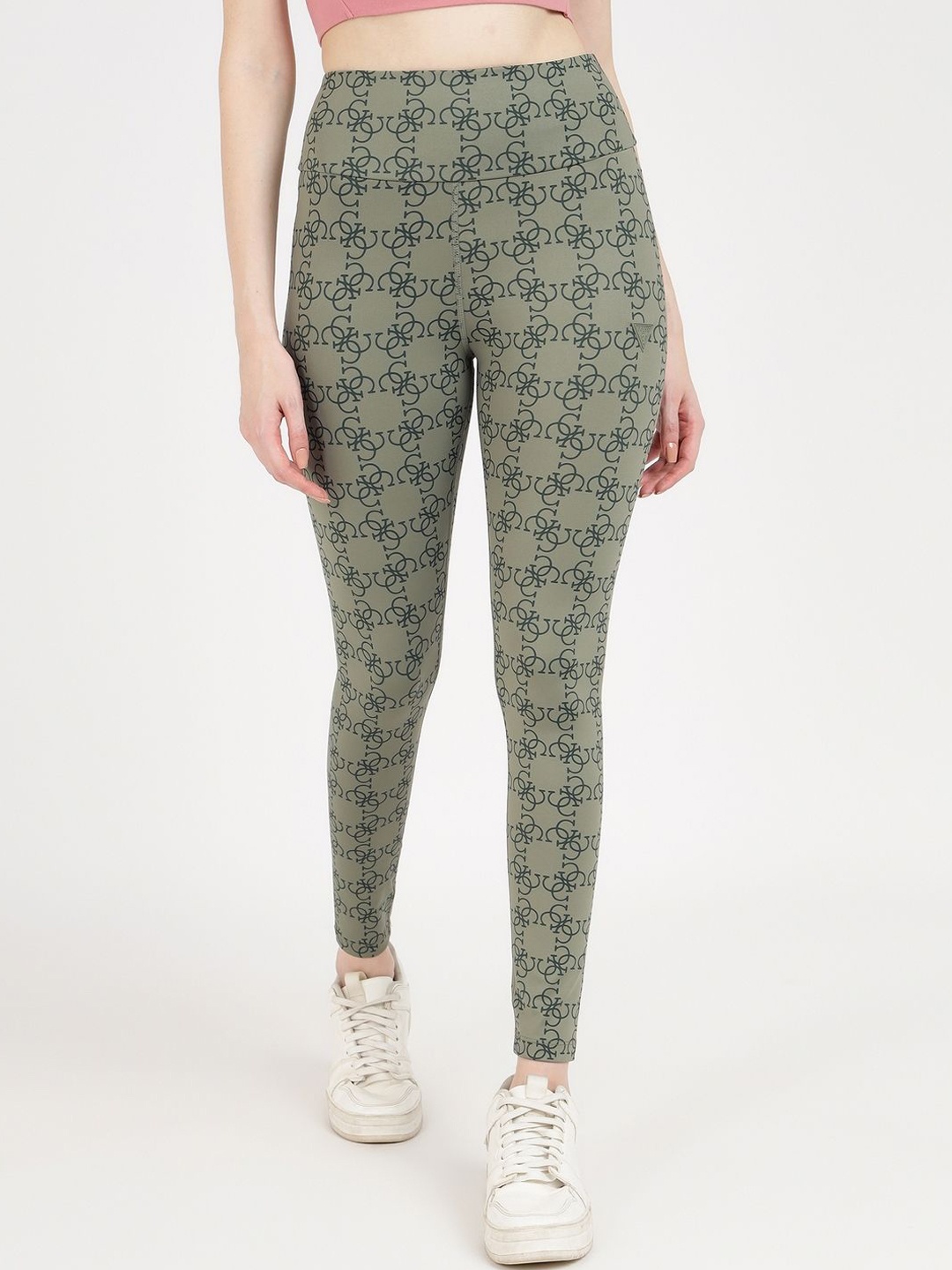 

GUESS Printed High Rise Ankle Length Leggings, Olive