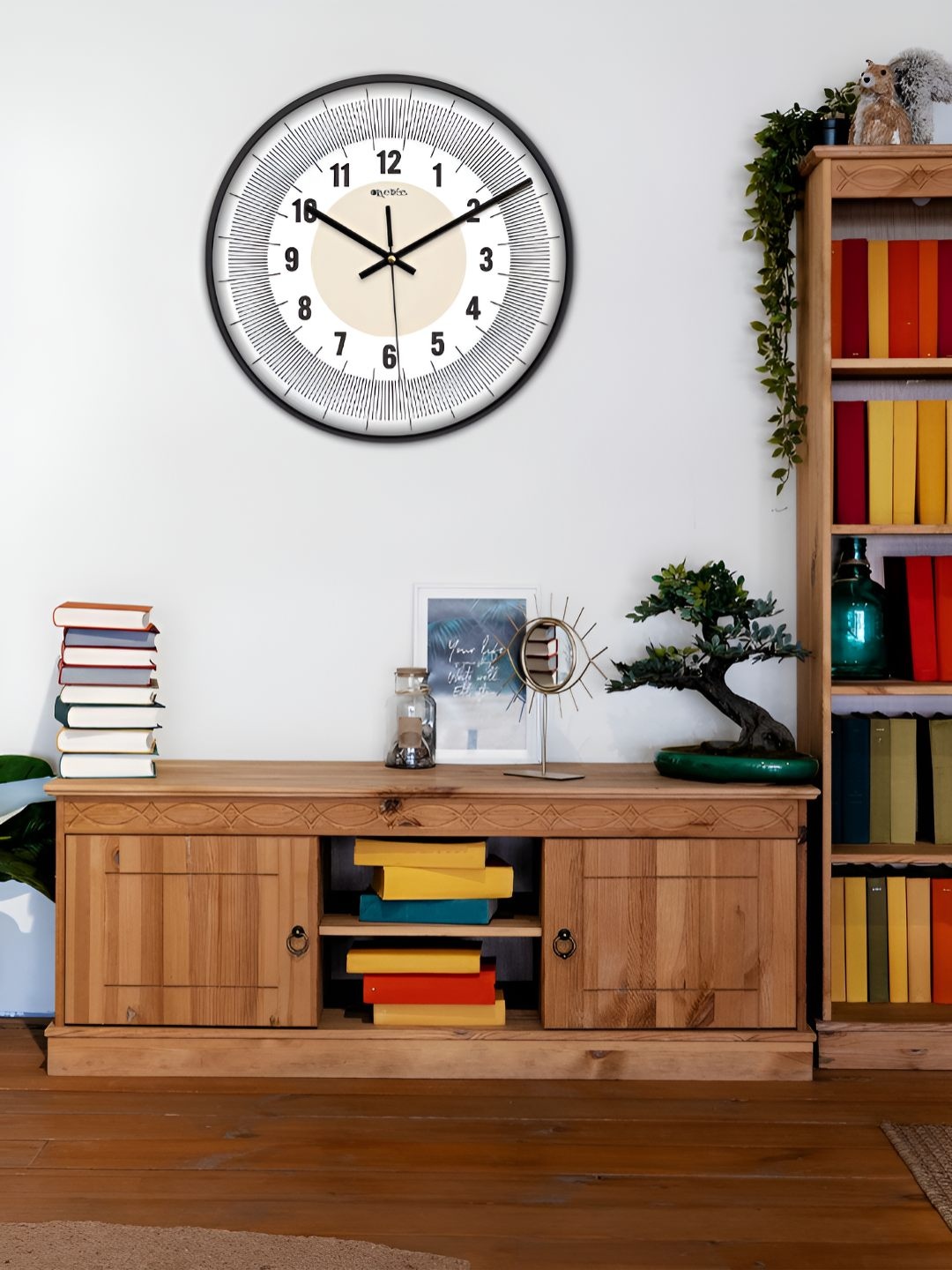 

OLIVE TREE Black & White Traditional Wall Clock
