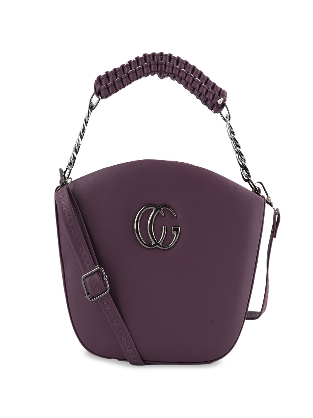 

Flingo Leather Structured Handheld Bag, Purple
