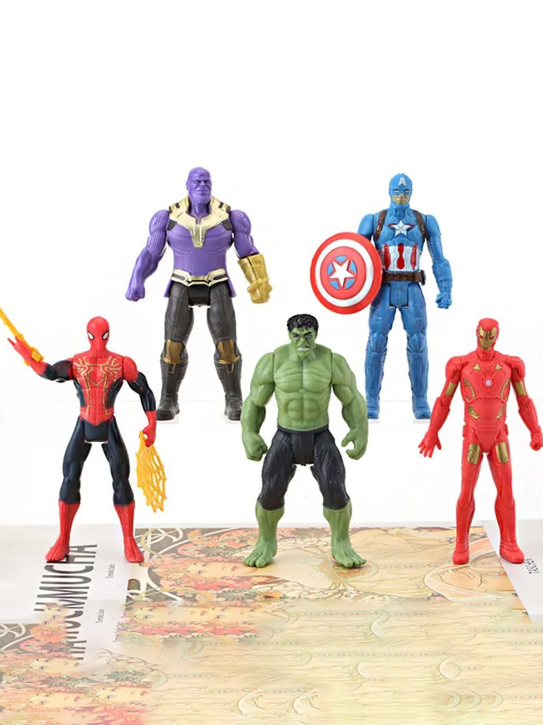 

ADKD Set Of 5 Small Superheroes Toys, Red