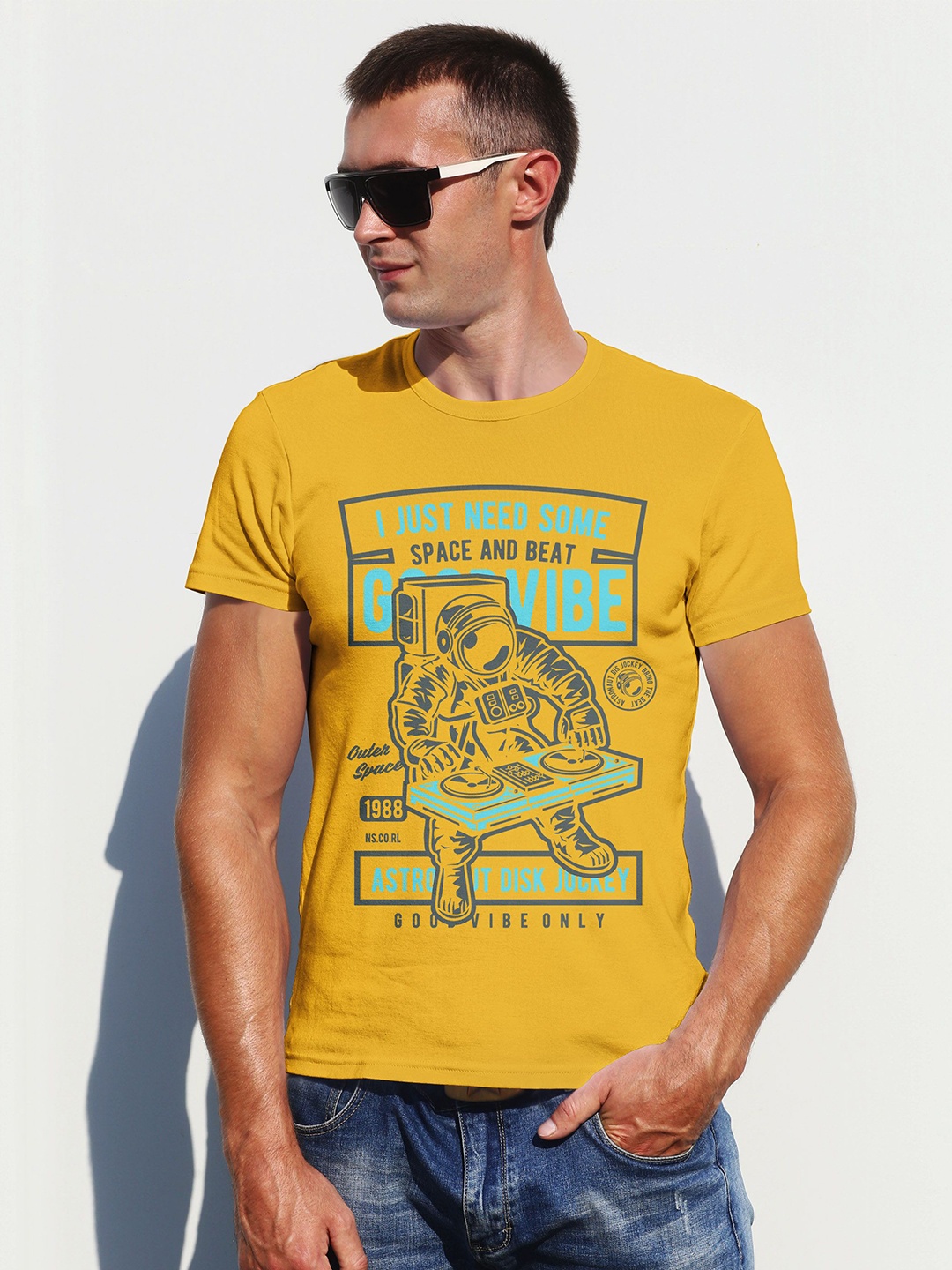 

Moda Rapido Men Printed T-shirt, Yellow