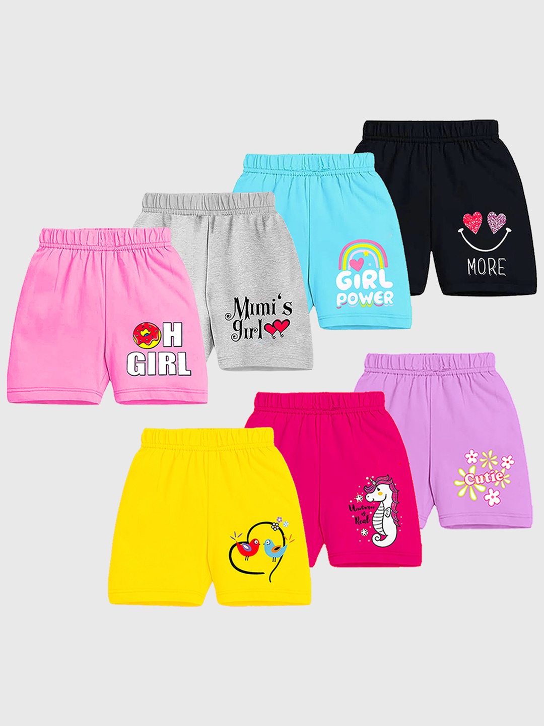 

KUCHIPOO Girls Printed Shorts, Pink