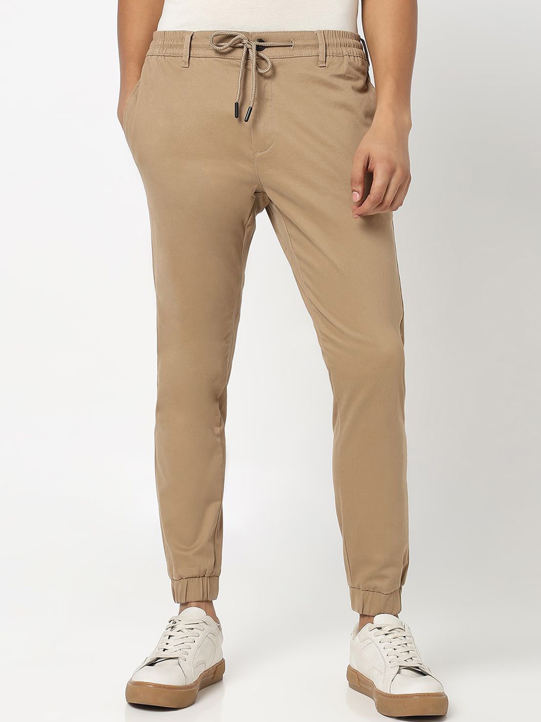 

R&B Men Mid Rise Joggers, Brown