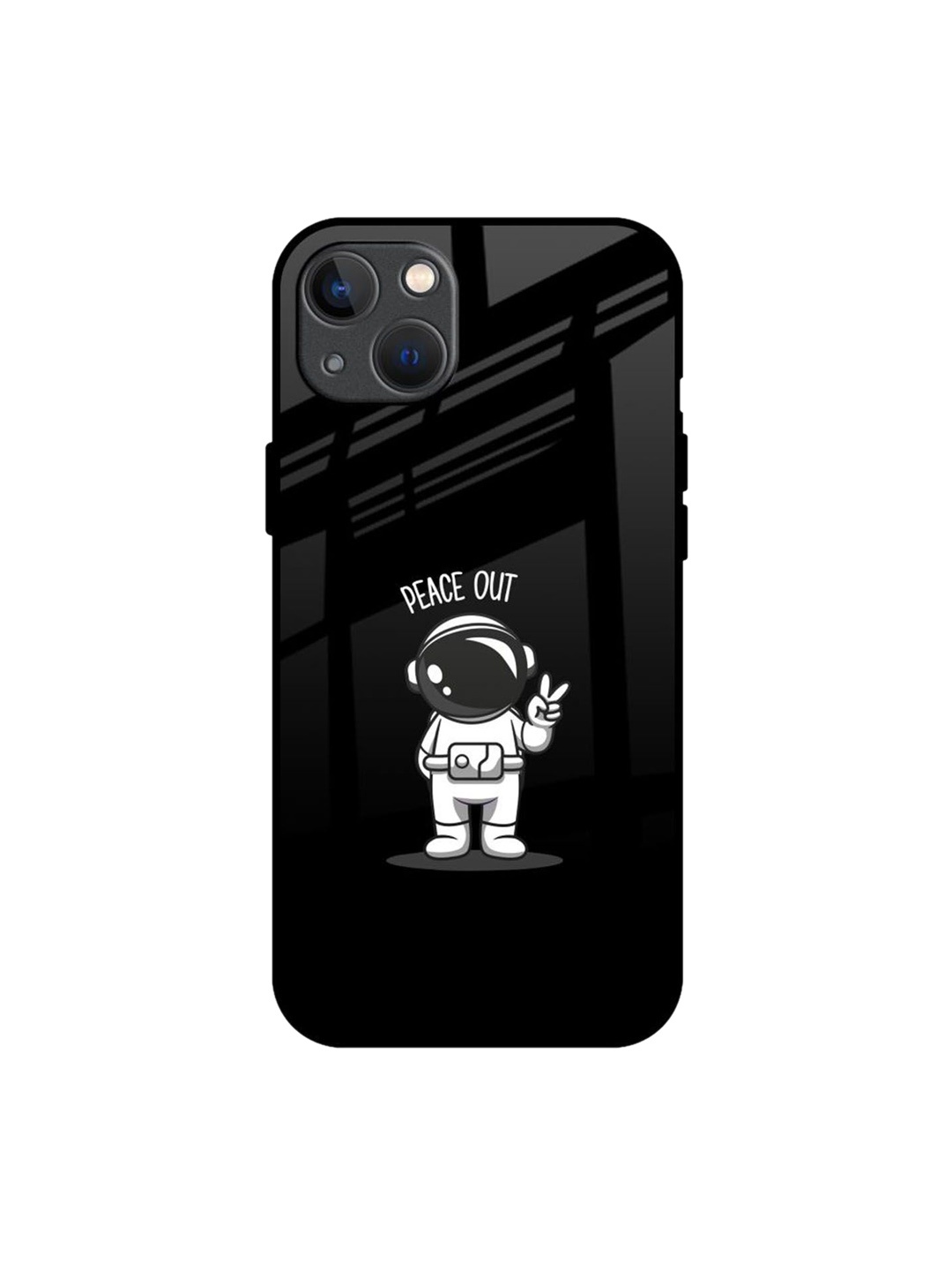 

QRIOH Quirky Printed iPhone 13 Mini Back Case Mobile Accessories, Black