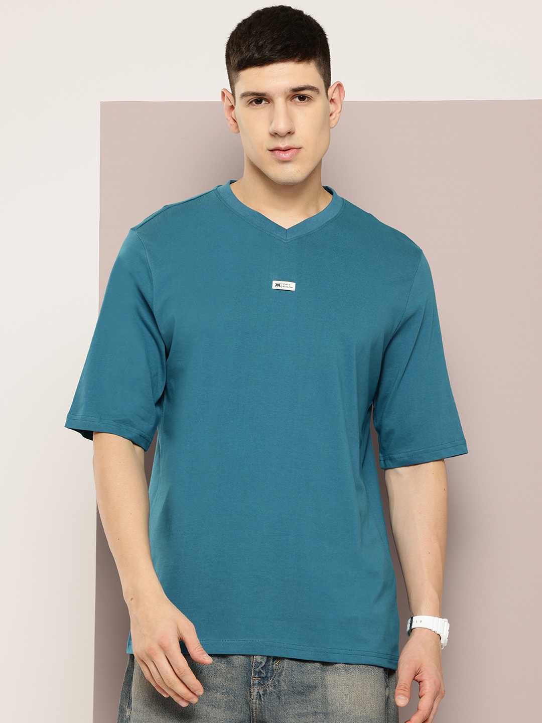 

Kook N Keech Men Pure Cotton Oversized T-shirt, Blue