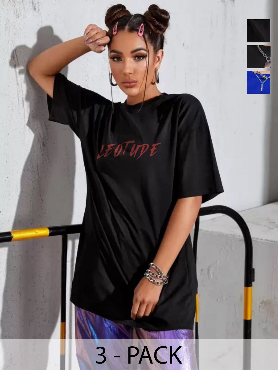 

Leotude Women 3 Printed T-shirt, Multi
