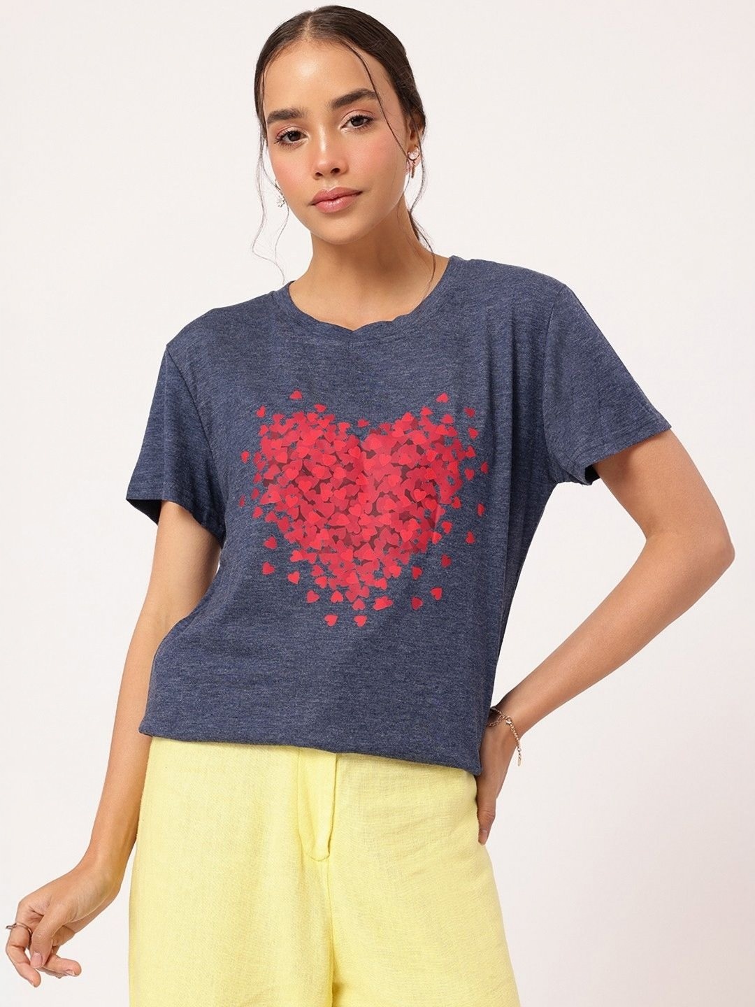 

StyleCast Women Printed T-shirt, Navy blue