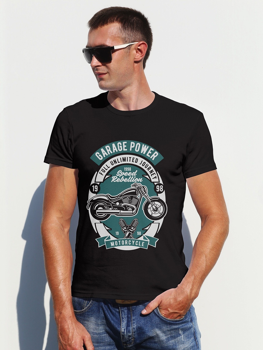 

Moda Rapido Men Printed T-shirt, Black