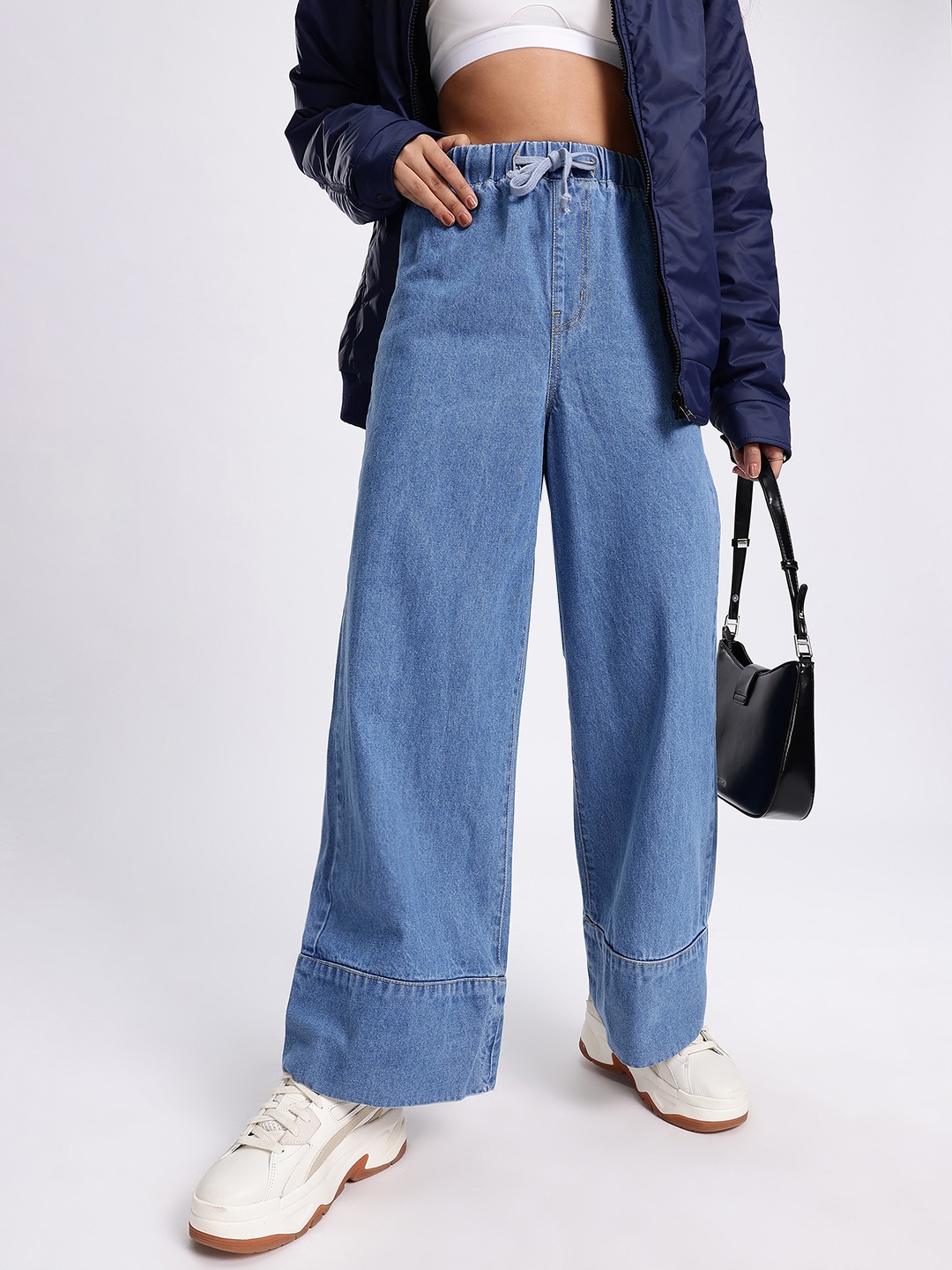 

glitchez Women Denim Dreams Wide Leg Jeans, Blue
