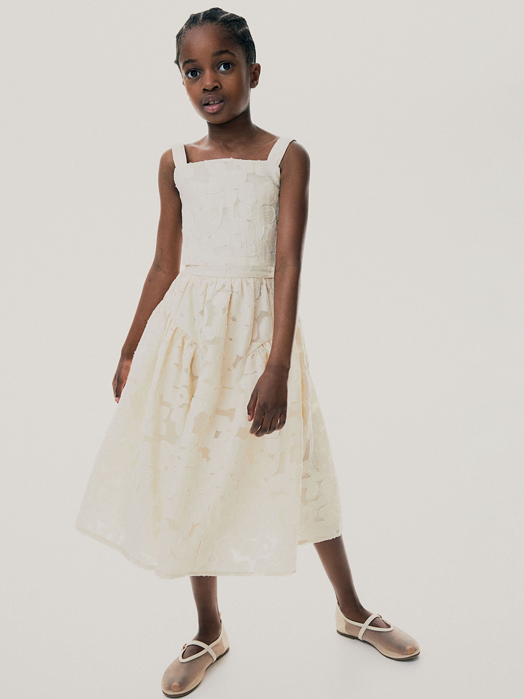 

H&M Jacquard-Weave Skirt, Beige