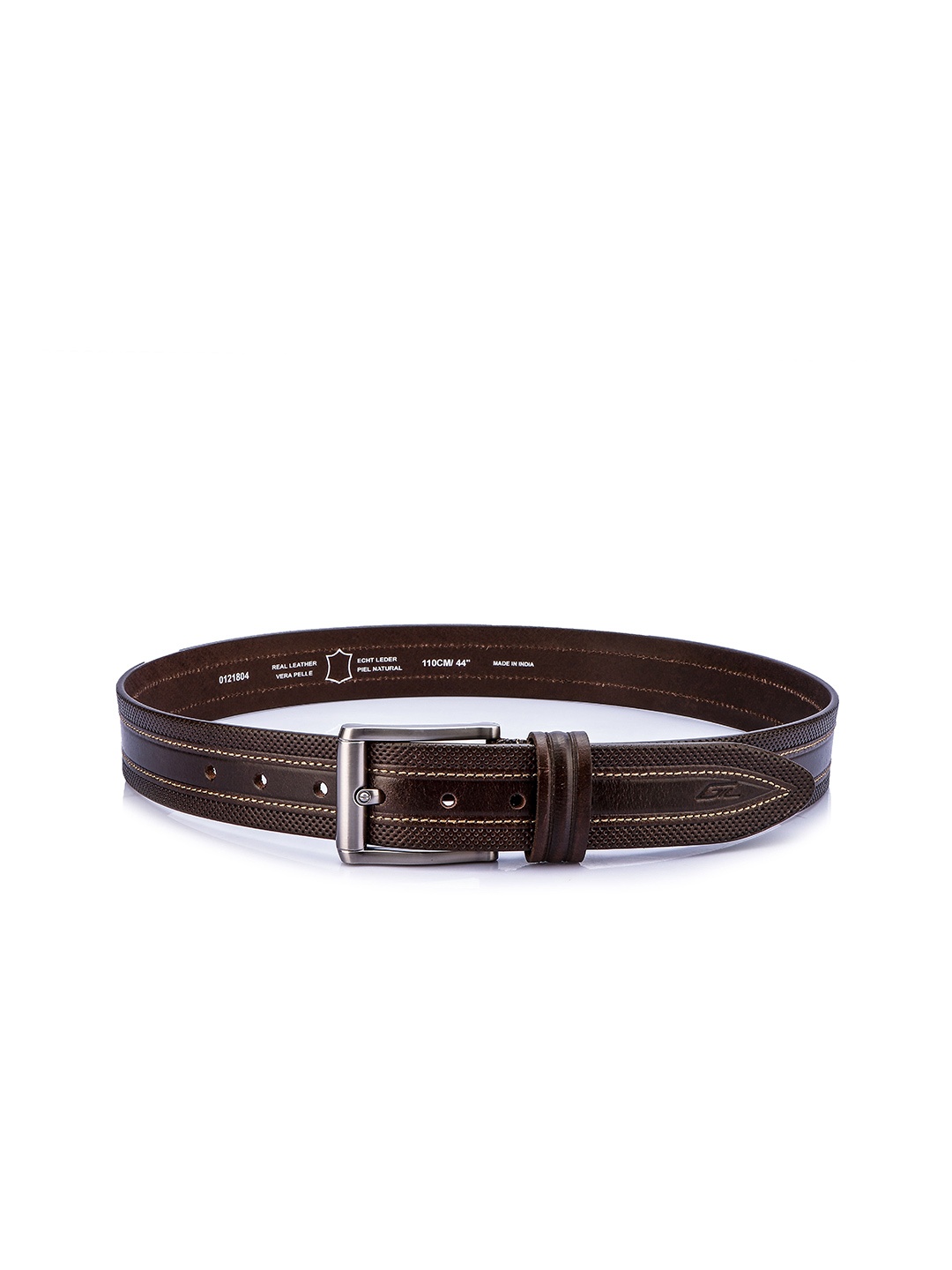 

GIL Men Textured Leather Formal Belt, Brown