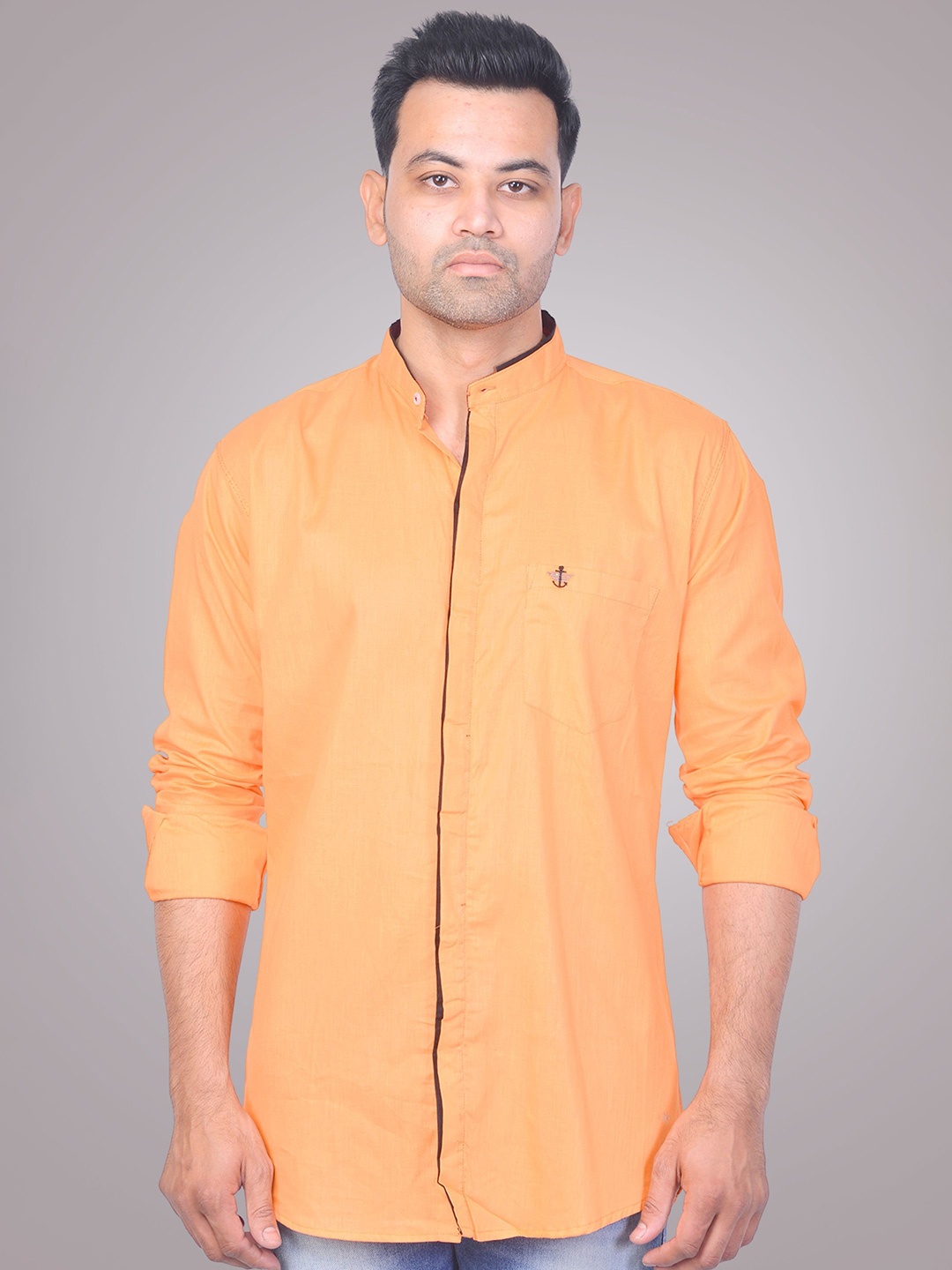 

LA MILANO Men Slim Fit Floral Opaque Casual Shirt, Orange