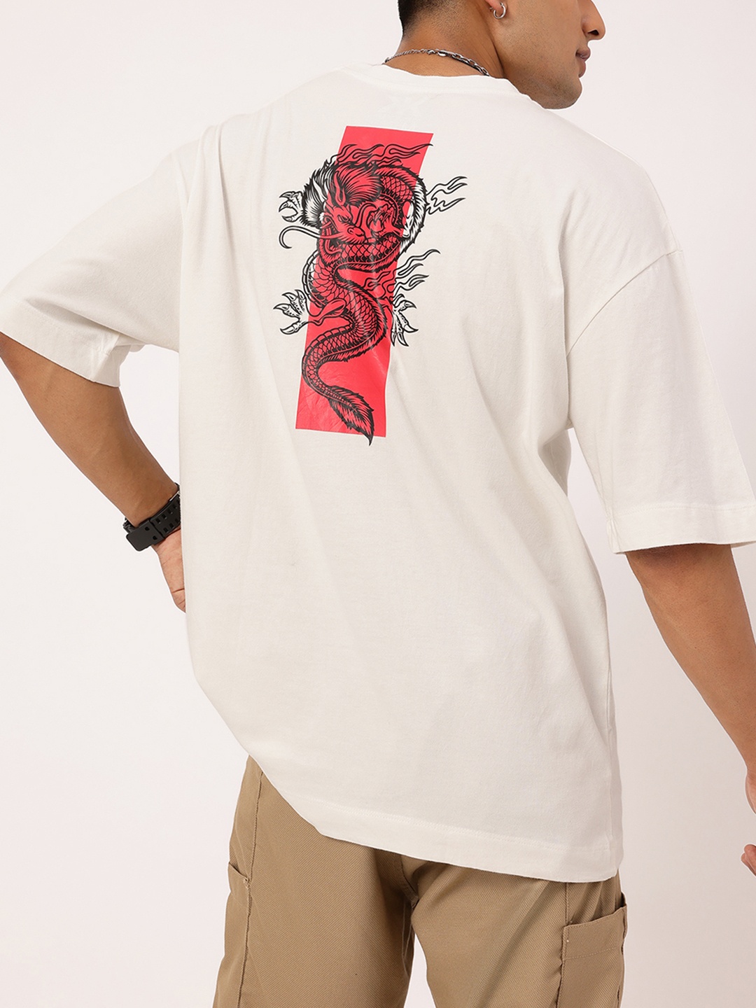 

Kook N Keech Graphic Groove Printed Relaxed Fit T-Shirt, Off white