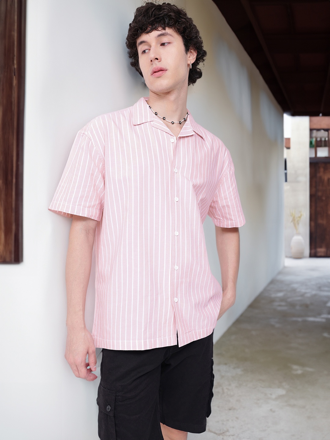 

Kooch N Keech Sweet Rose Striped Relaxed Shirt, Pink