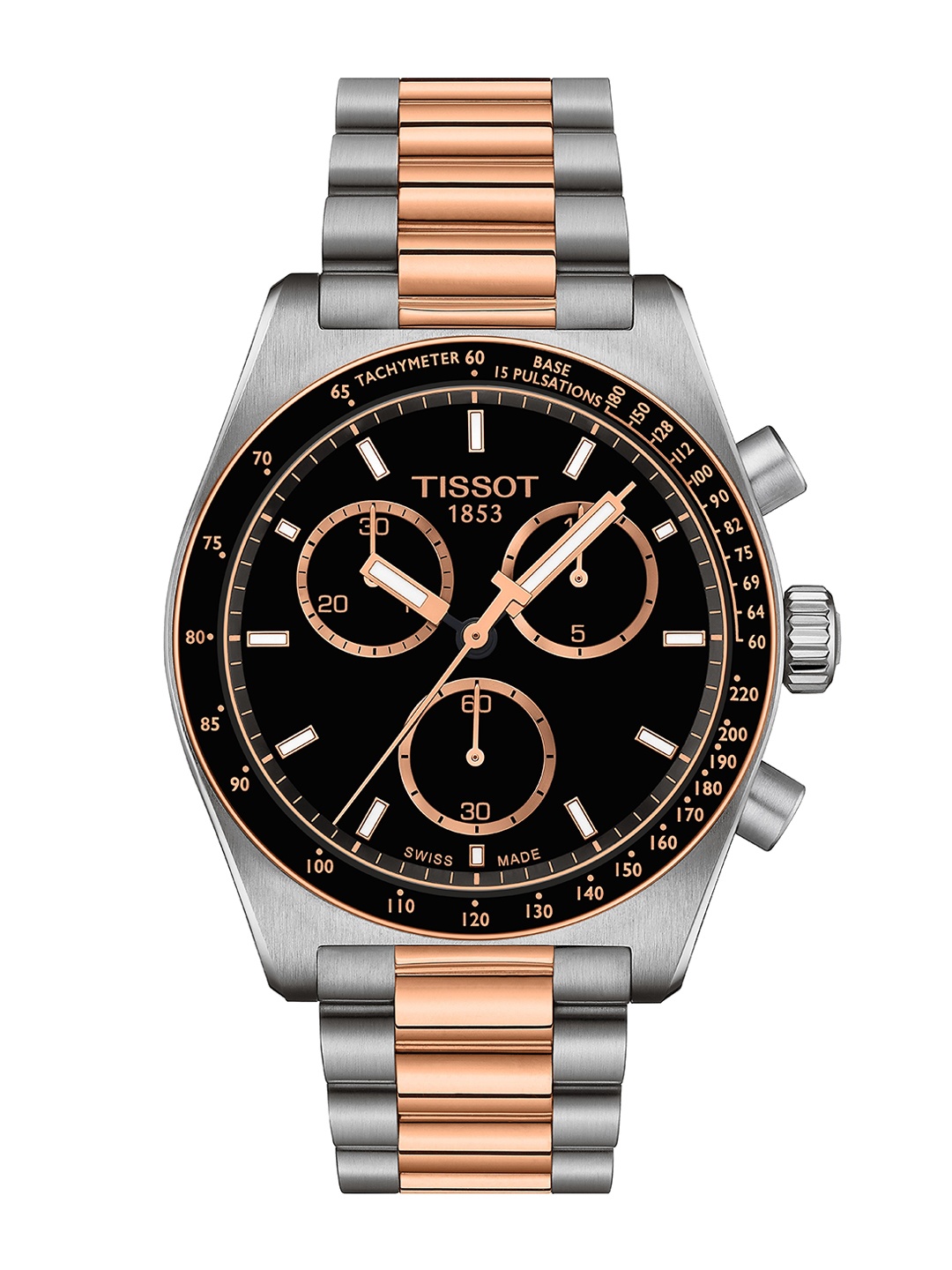 

TISSOT Men Dial & Stainless Steel Bracelet Style Straps Analogue Watch T1494172205101, Black