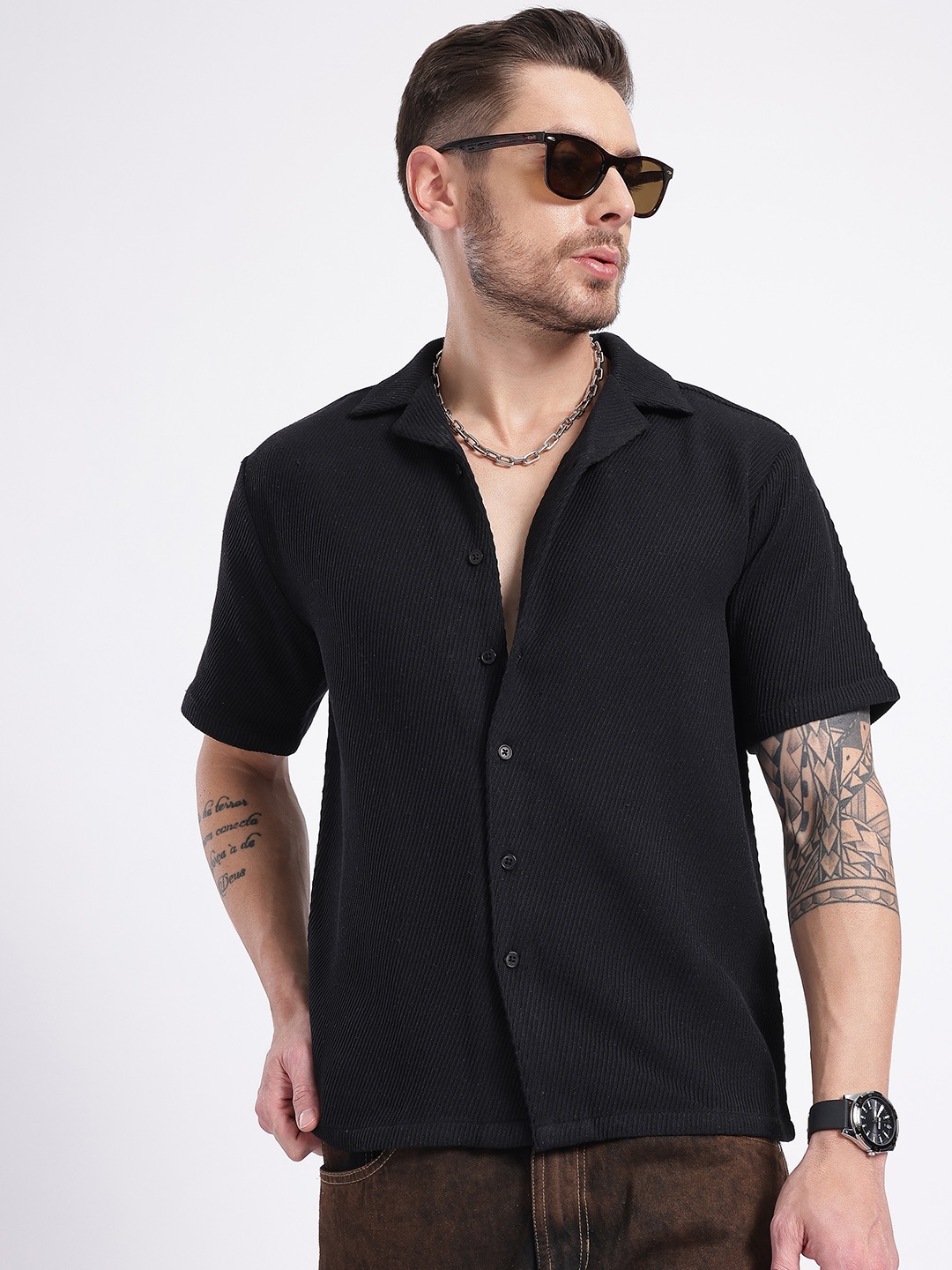 

glitchez Midnight Mule Relaxed Shirt, Black