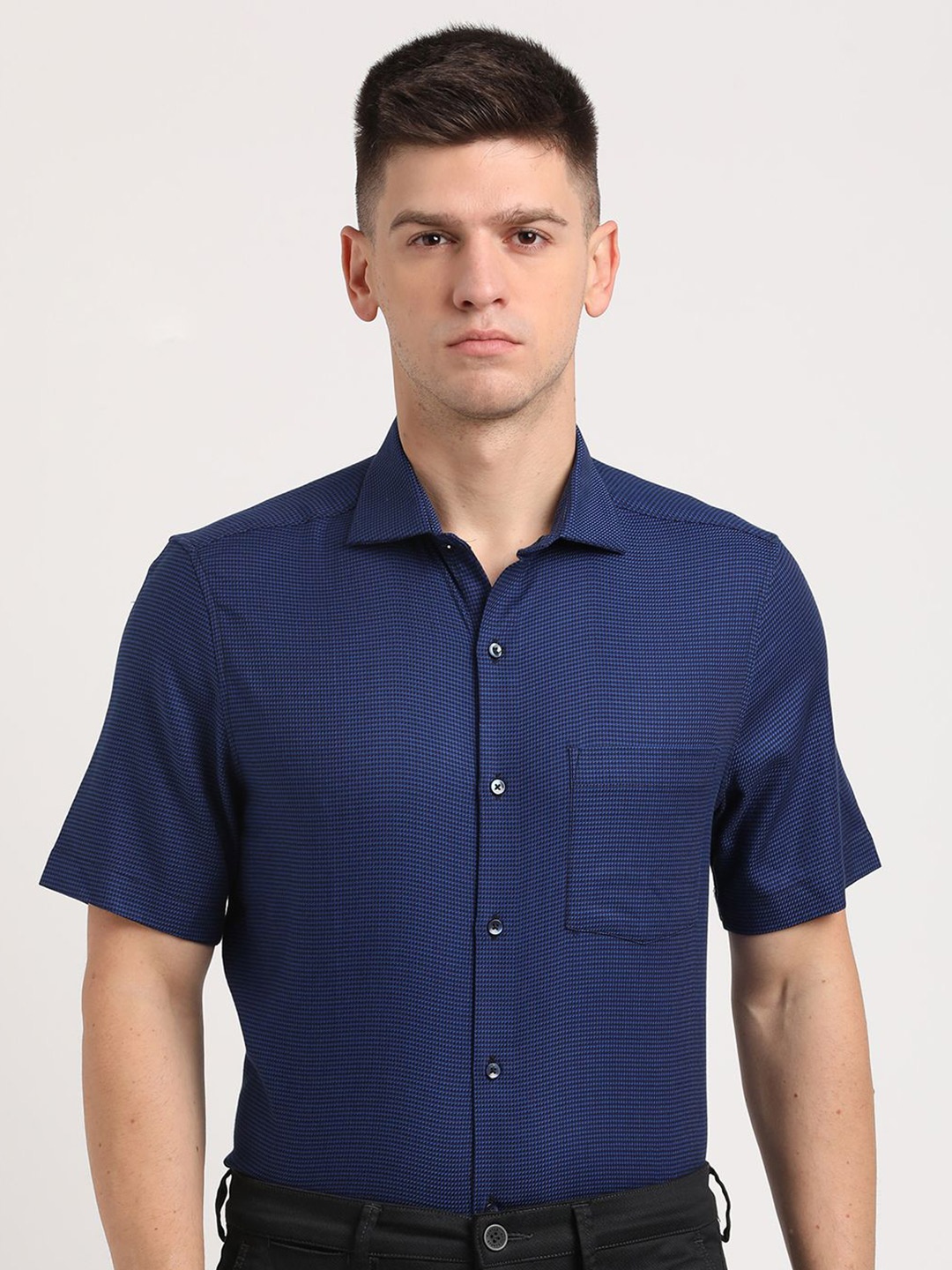 

Turtle Men Classic Opaque Formal Shirt, Blue
