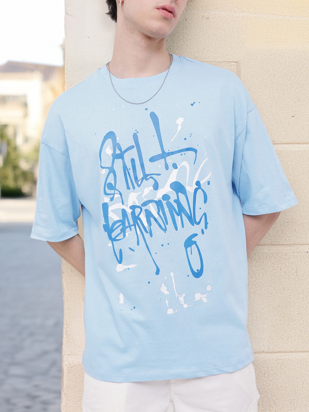 

Kook N Keech Style Aficionados Printed Oversized T-shirt, Blue