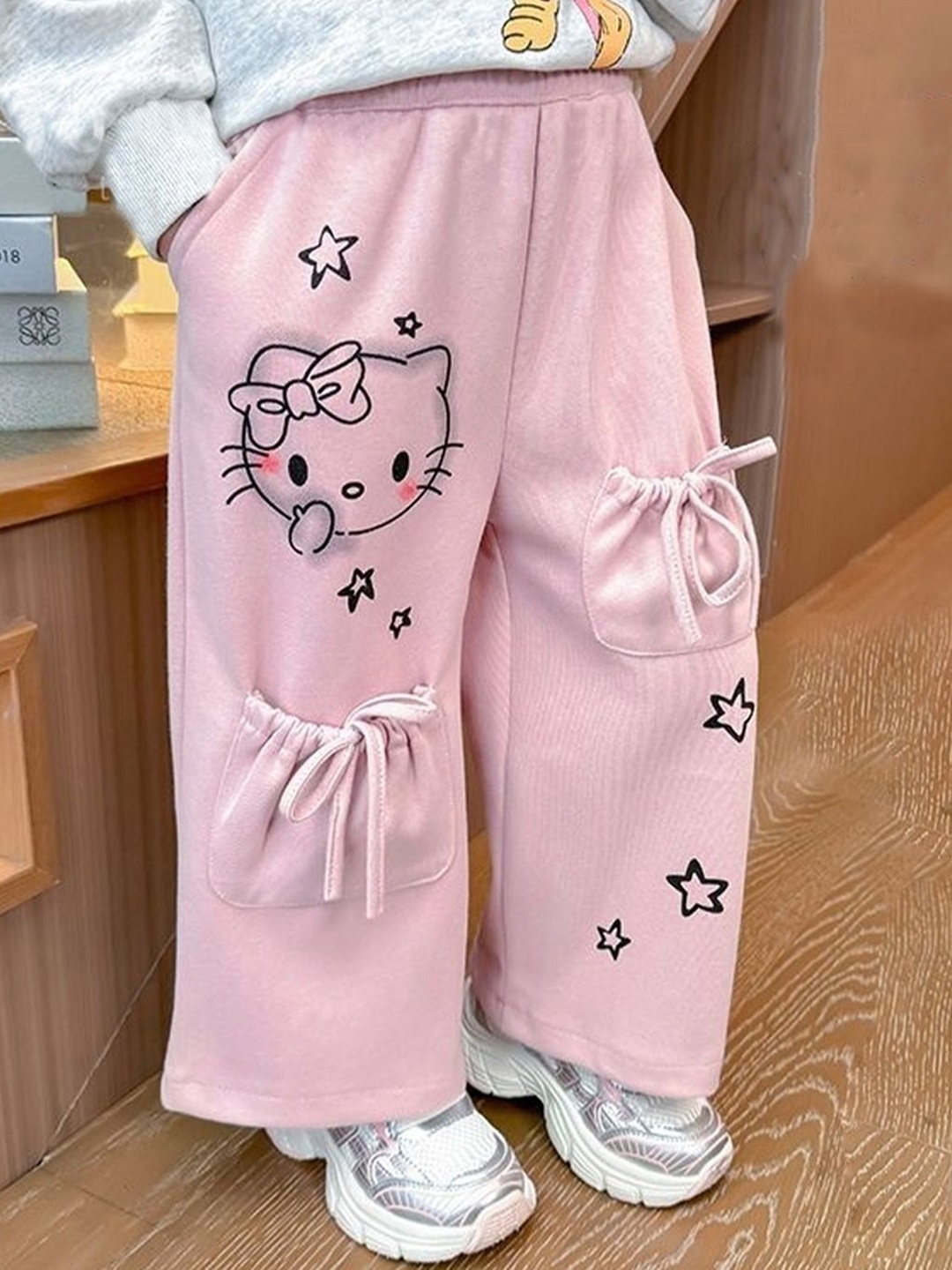 

FOREVER FRIDAY Girls Printed Culottes Trousers, Pink