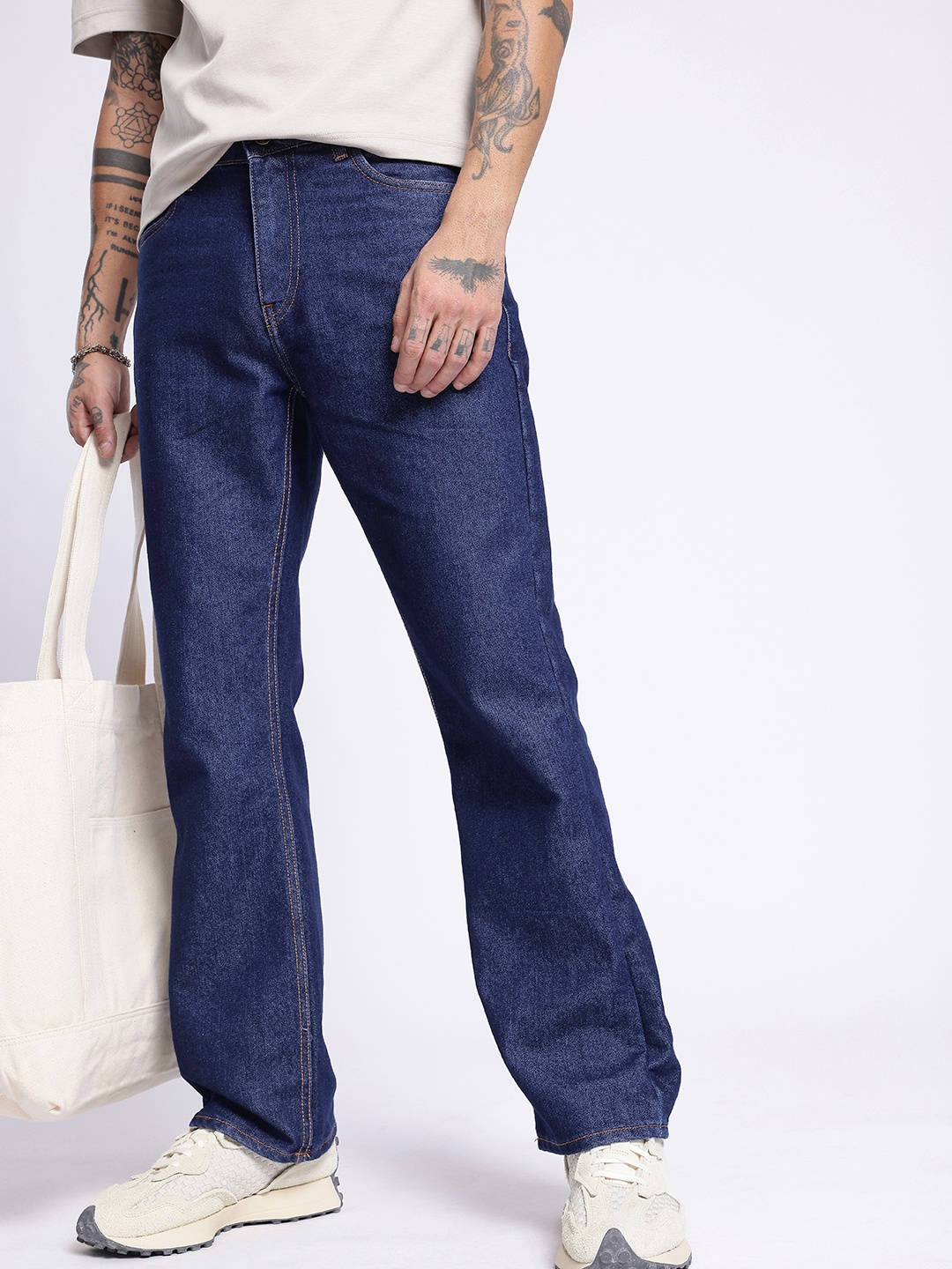 

glitchez Men Timeless Classic Bootcut Jeans, Blue