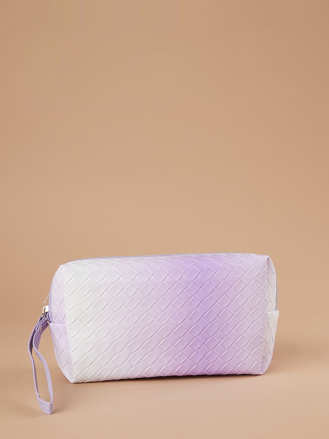

Ginger by Lifestyle PU Half Moon Handheld Bag with Cut Work, Lavender