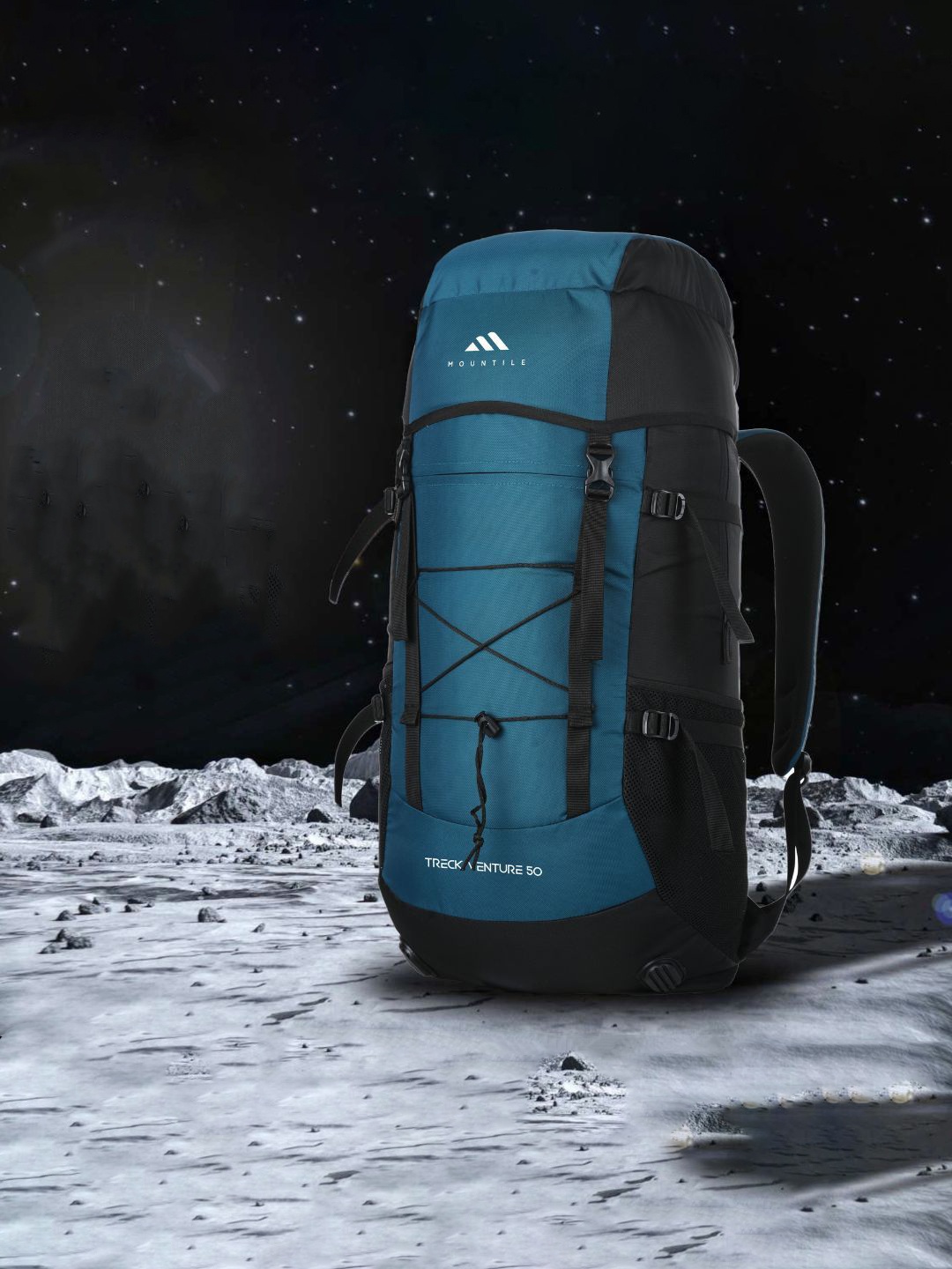 

MOUNTILE Treck Venture Rucksack Travel Backpack - 50L, Blue