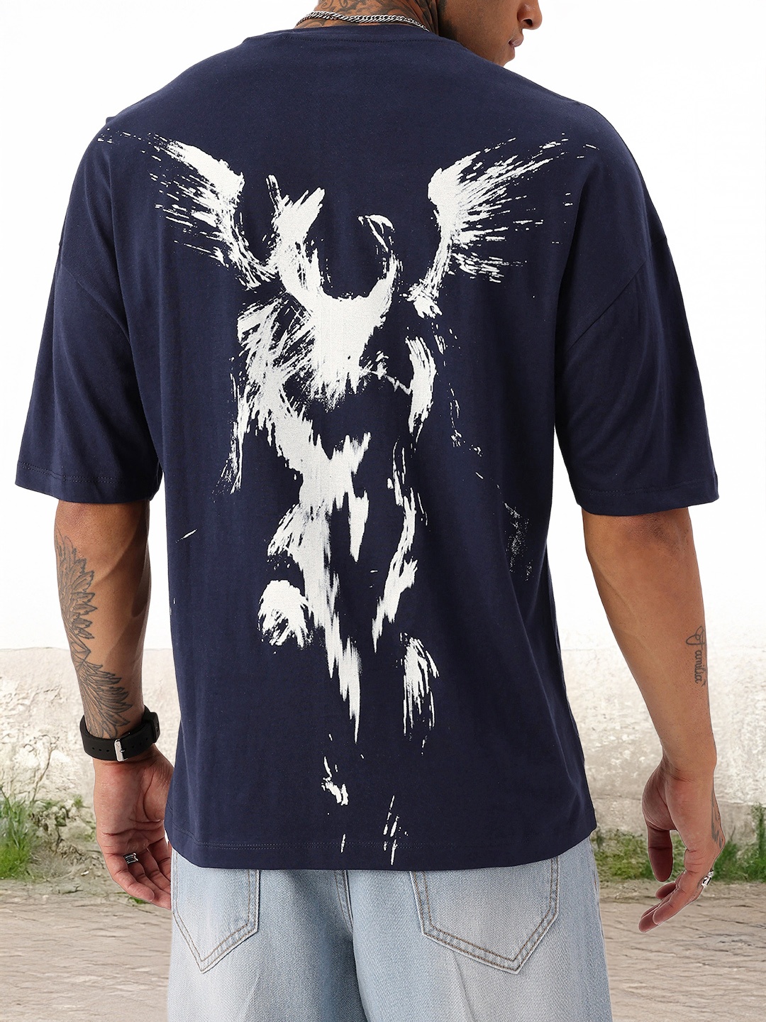 

Kook N Keech Urban Graphic Printed Relaxed Fit T-shirt, Navy blue