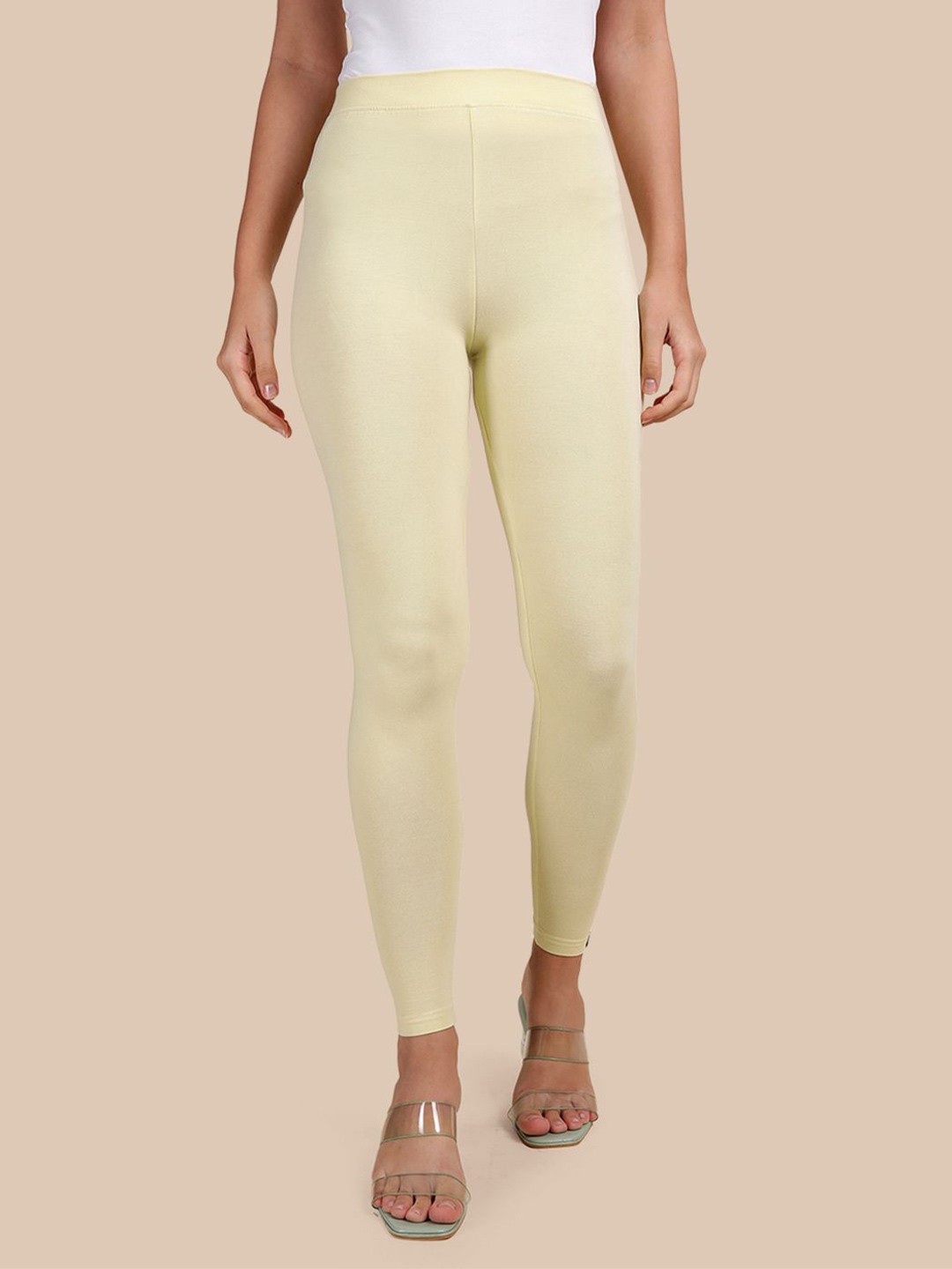 

TWIN BIRDS Women Viscose Blend Solid Baby Corn Ankle Length Legging, Yellow