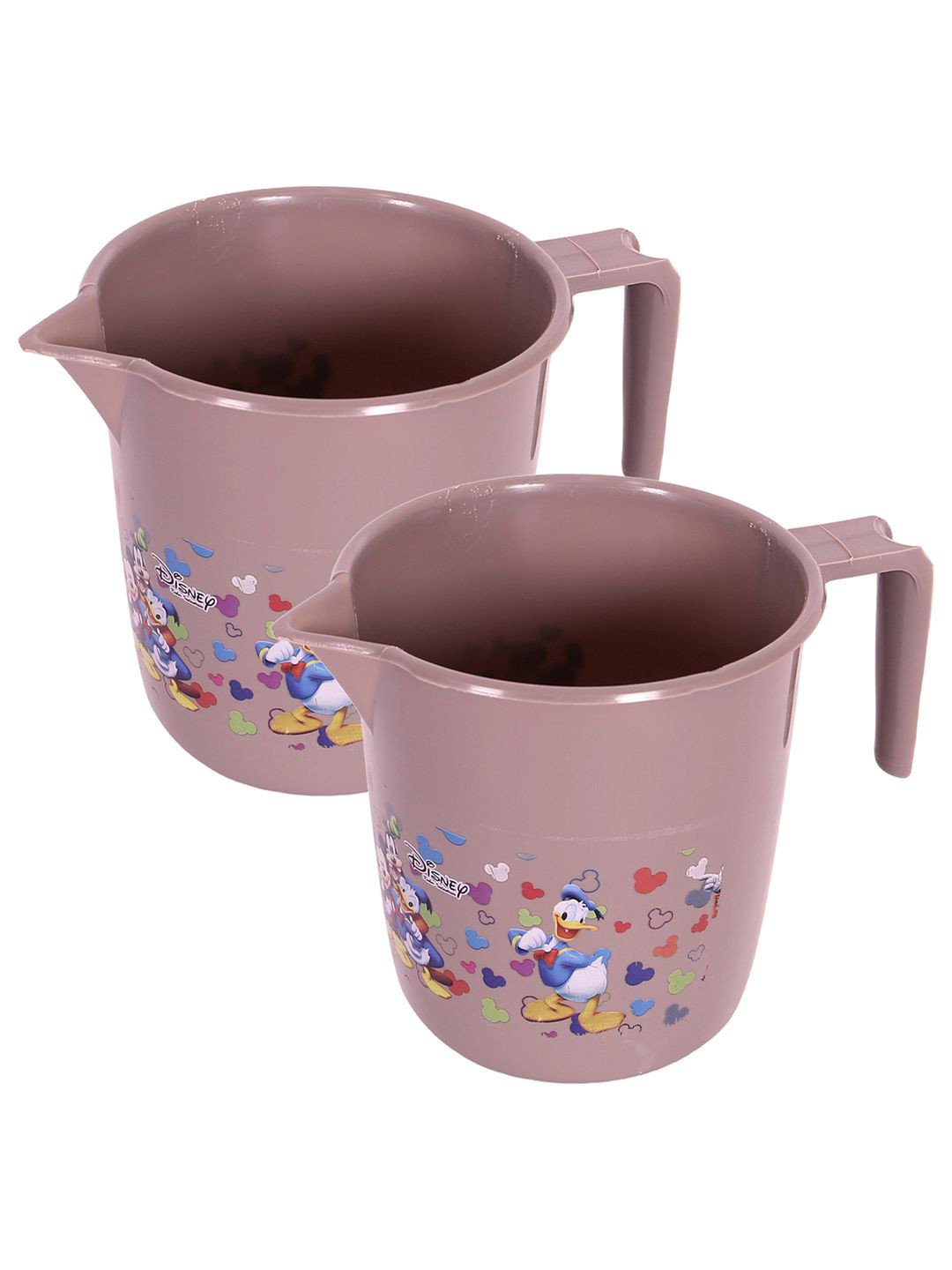 

Kuber Industries Brown & Blue 2 Pieces Floral Printed Bath Mugs 1L Each