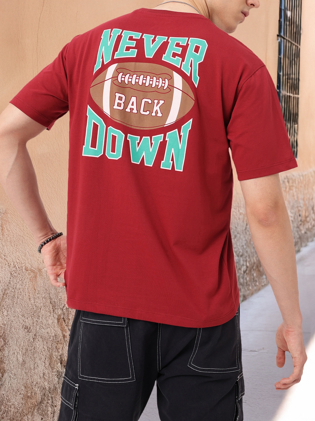 

Kook N Keech Modern Street Grunge Printed Relaxed Fit T-shirt, Red