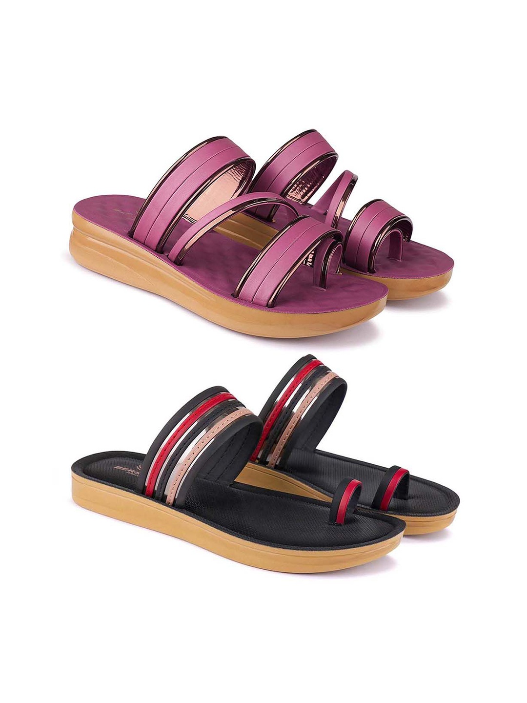 

BERSACHE Women Open Toe Flats, Purple