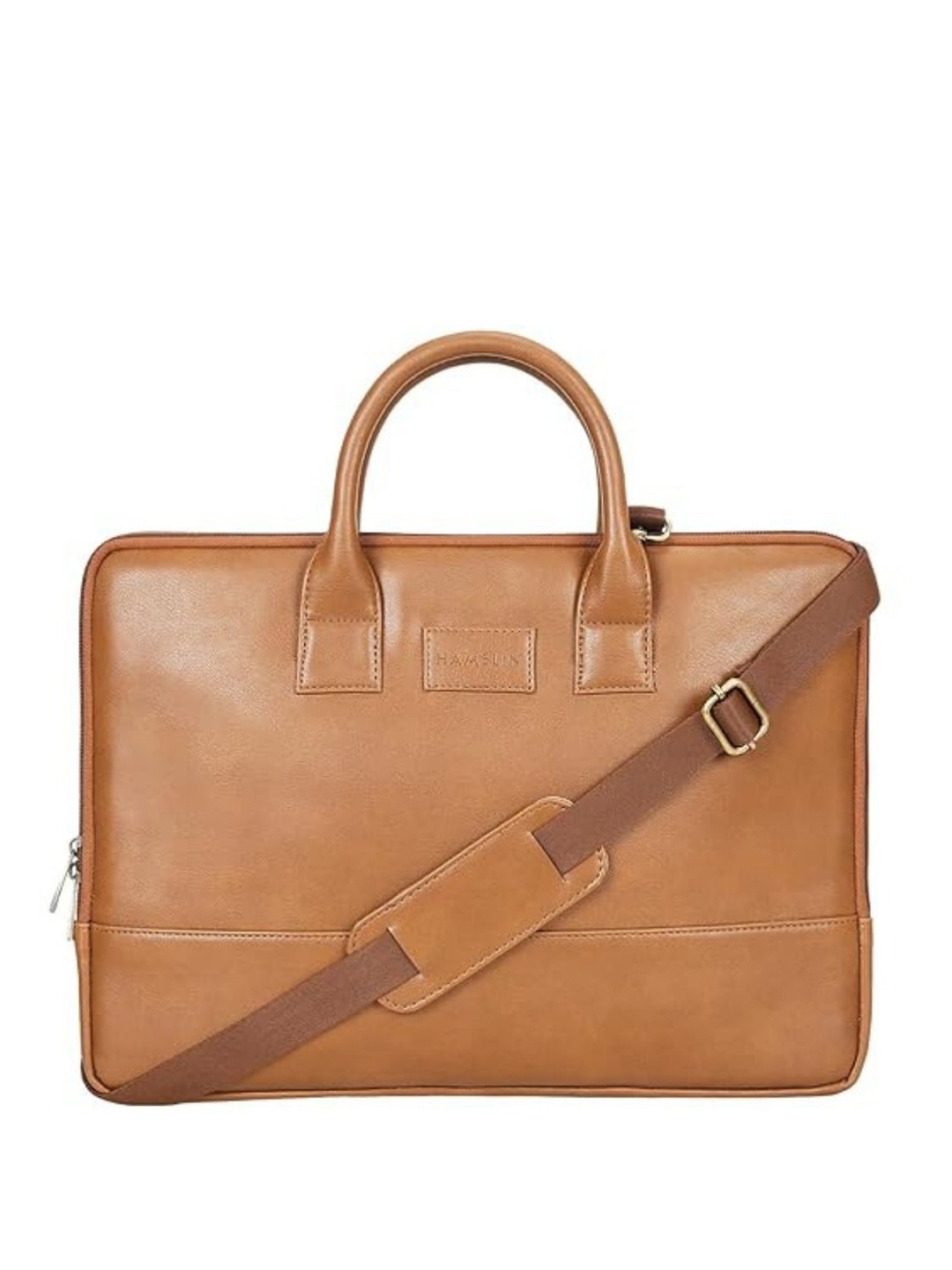 

HAMELIN Unisex Theo Sleek Laptop Bag Tan 14 inch