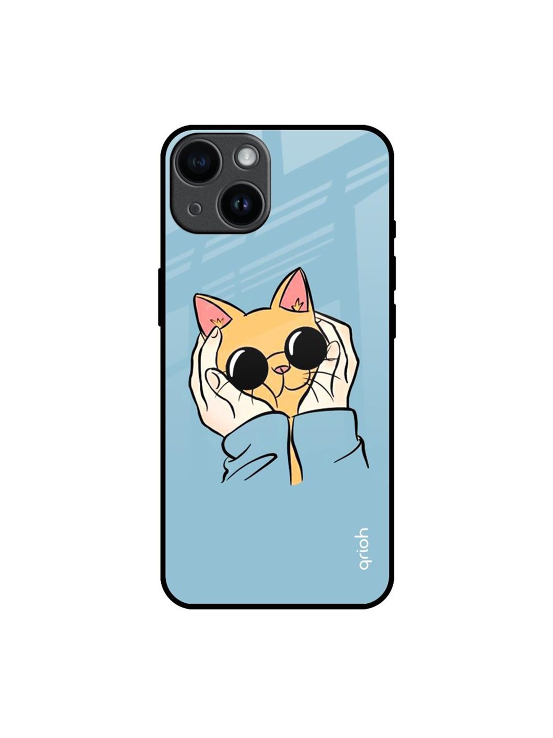 

QRIOH Quirky Printed iPhone 14 Back Case Mobile Accessories, Blue